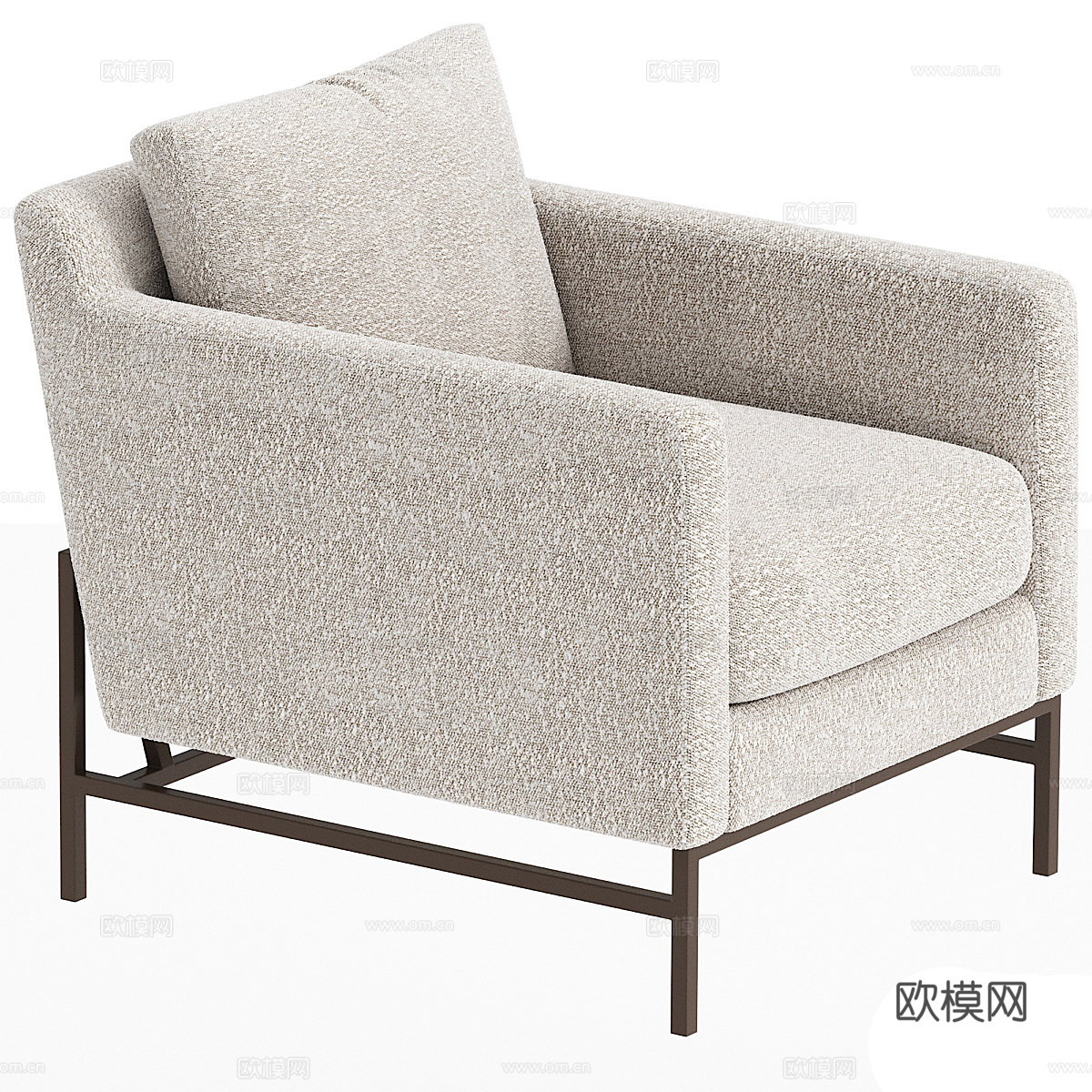 现代布艺扶手椅3d模型