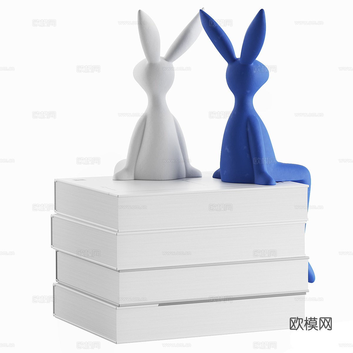 现代书籍饰品组合3d模型
