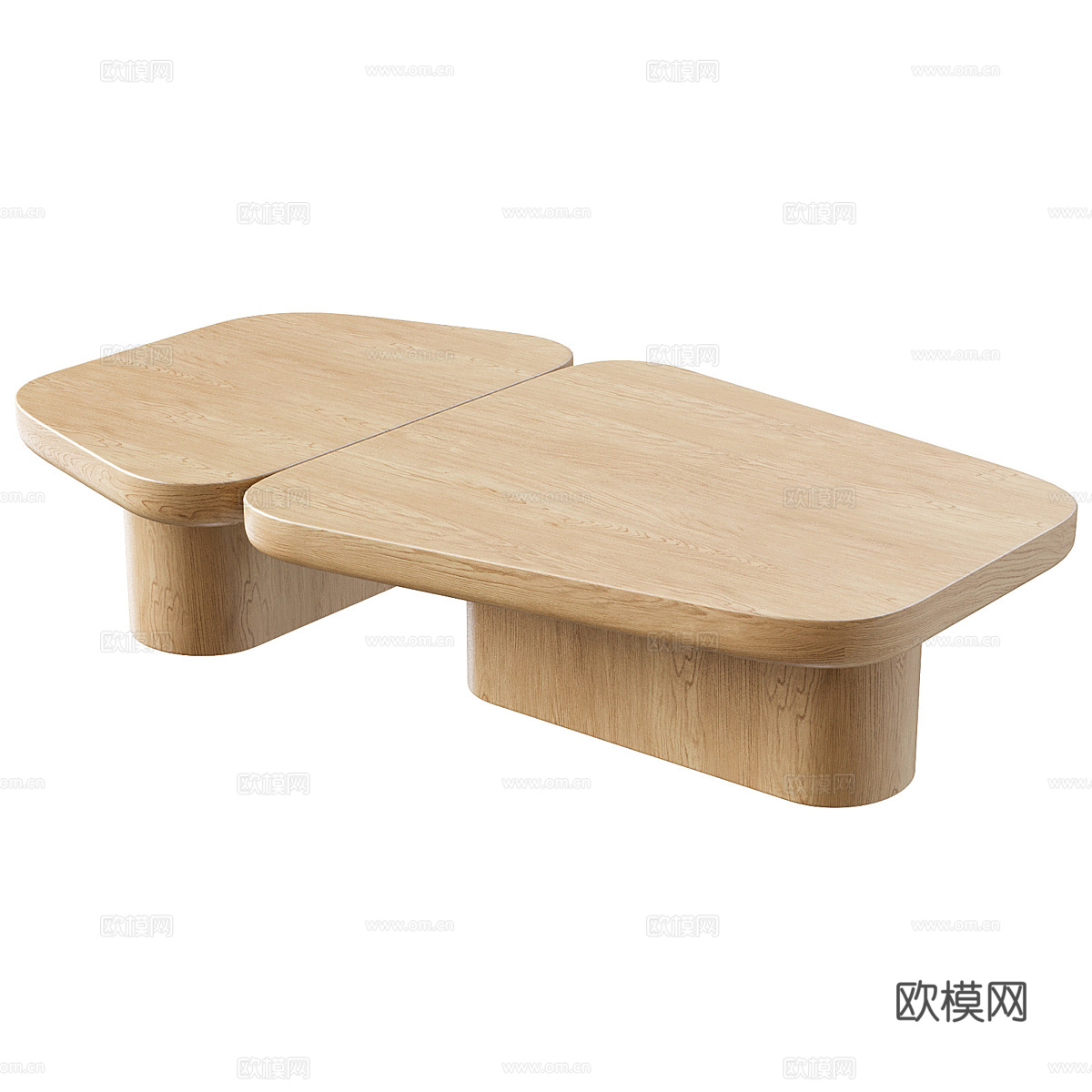 现代意式实木异形茶几3d模型
