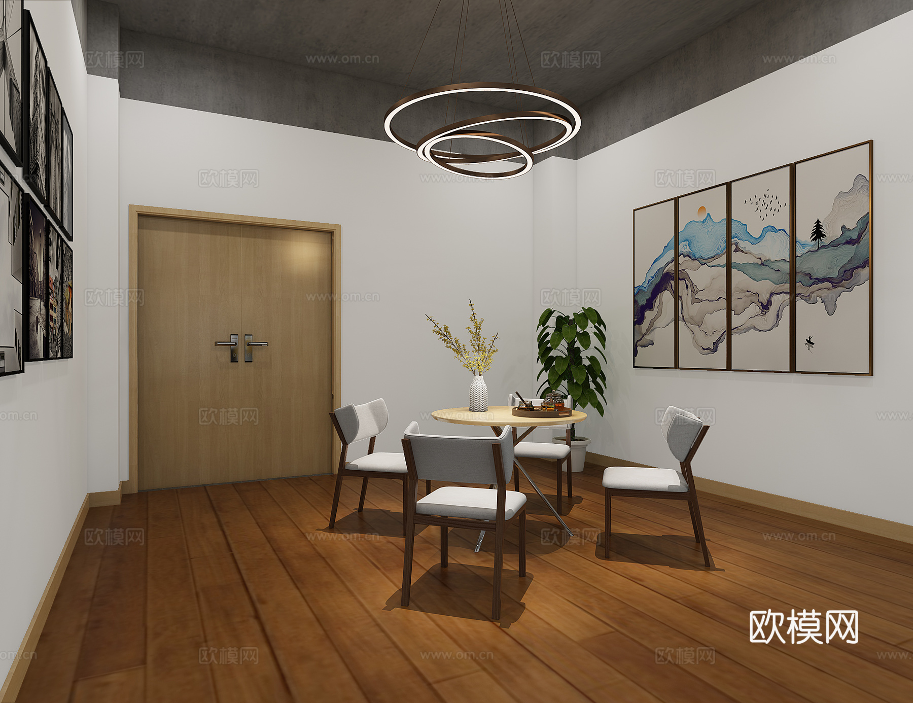现代办公桌 吊灯 餐椅 厨房用品 沙发 挂画 盆栽 消防器材3d模型