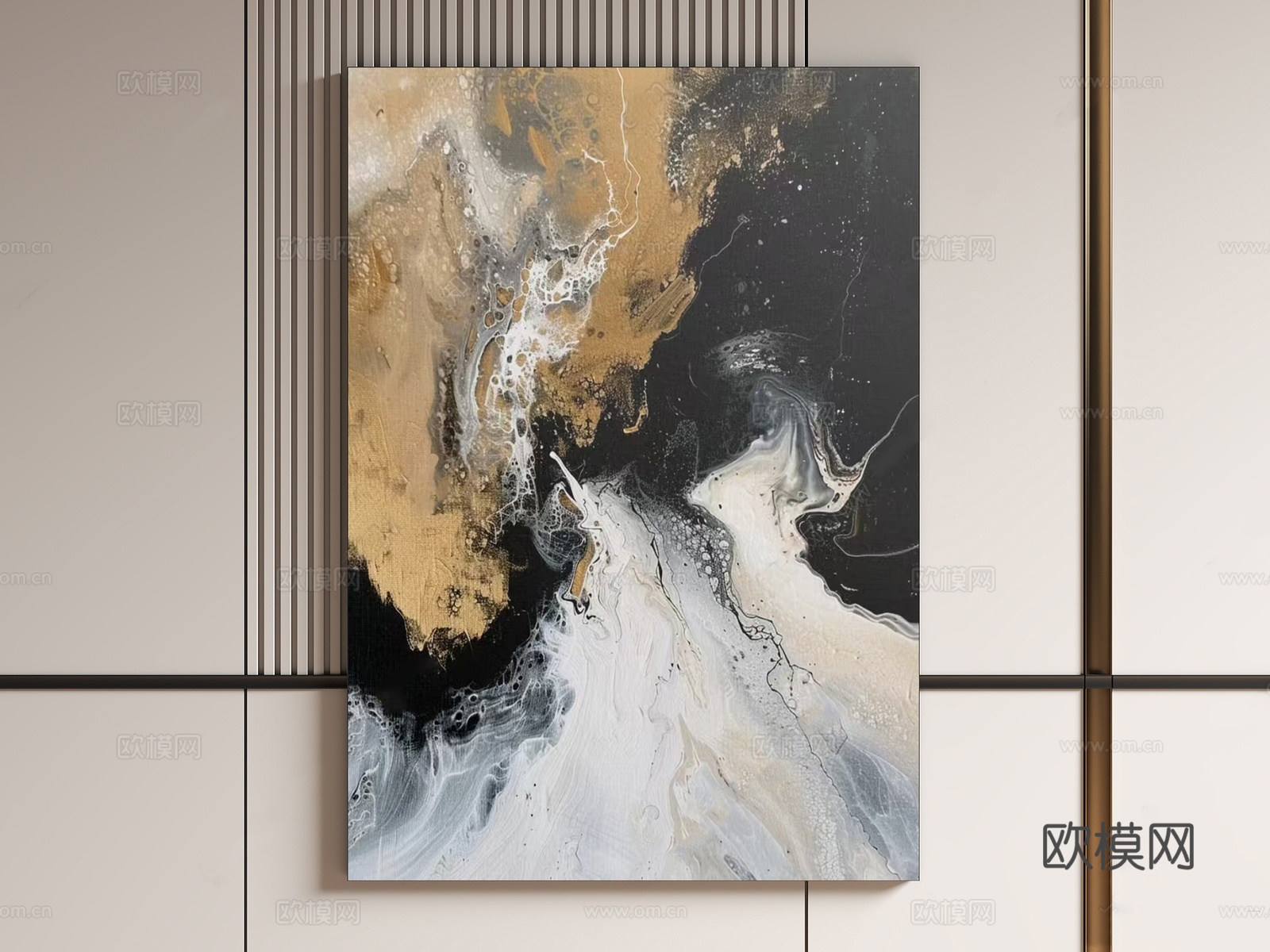 现代简约装饰挂画 意式极简装饰挂画 抽象艺术装饰画su模型