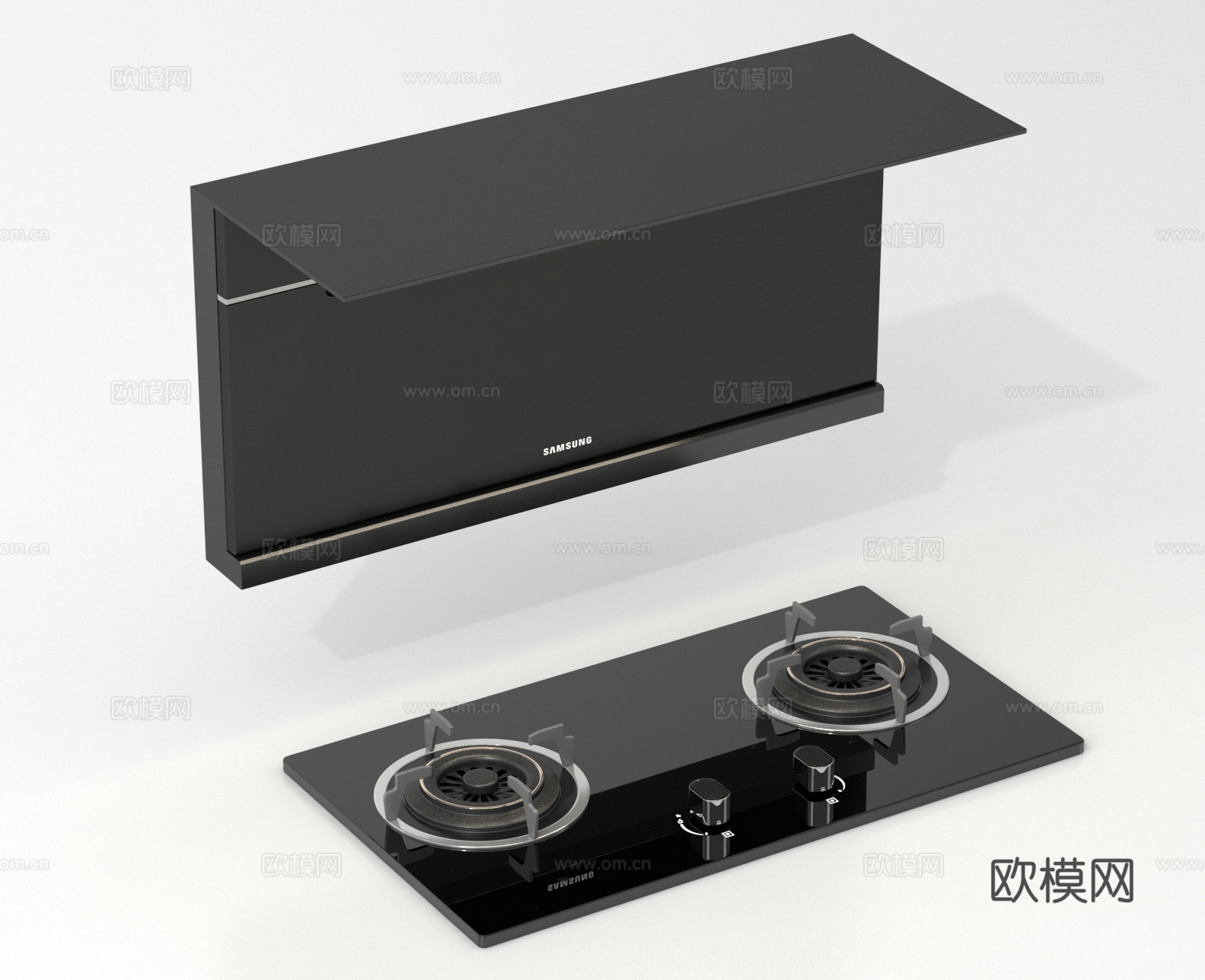油烟机 燃气灶 炉灶 灶台3d模型