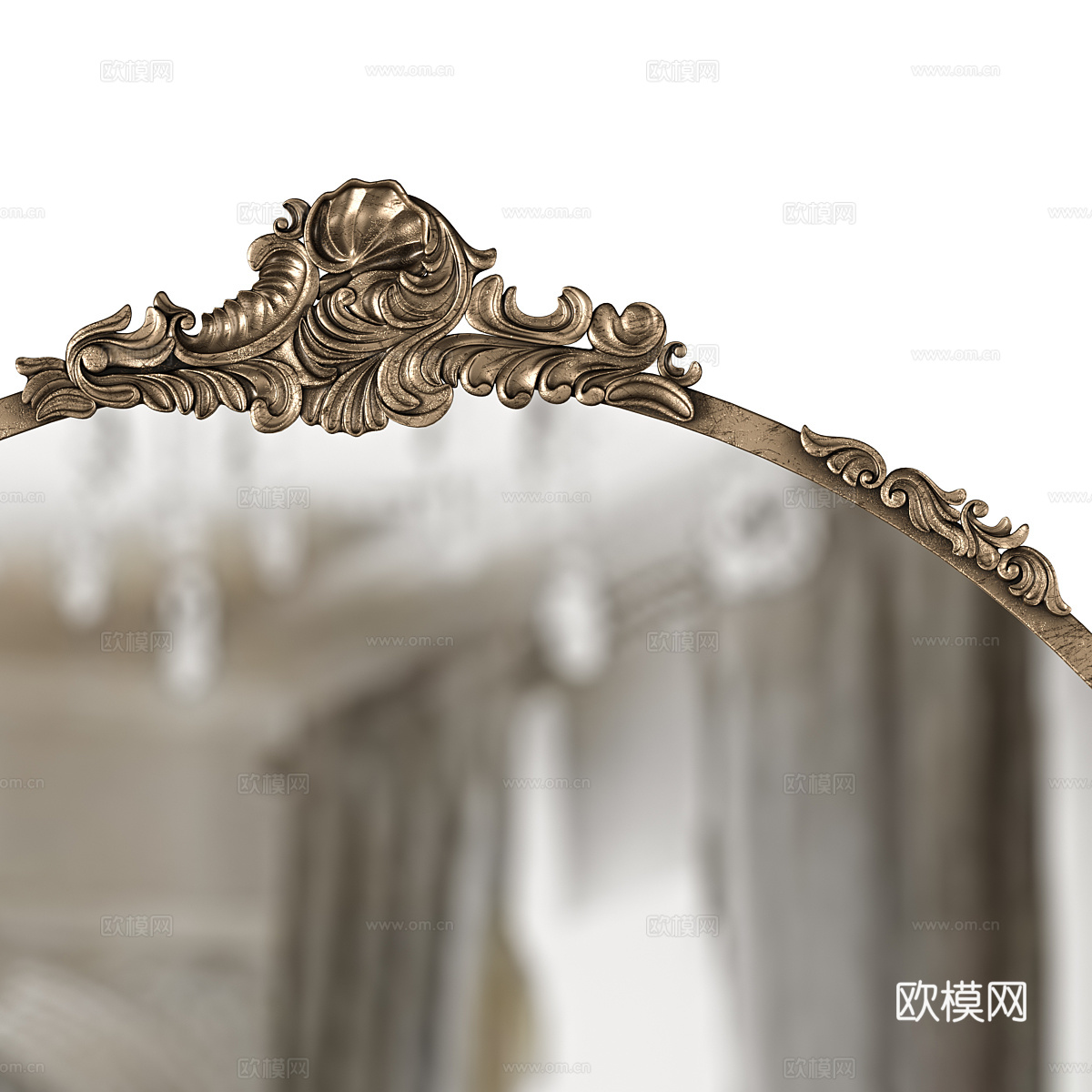 法式轻奢装饰镜子3d模型