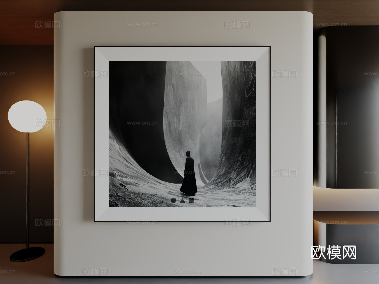 现代极简高级挂画意式简约抽象艺术挂画3d模型