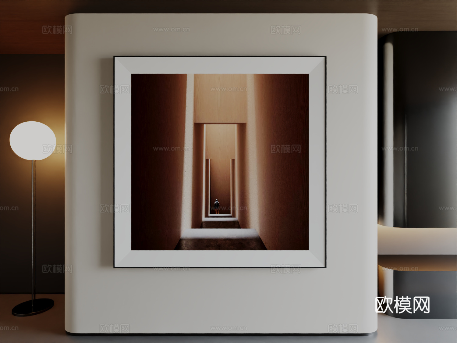 现代极简高级挂画意式简约抽象艺术挂画3d模型