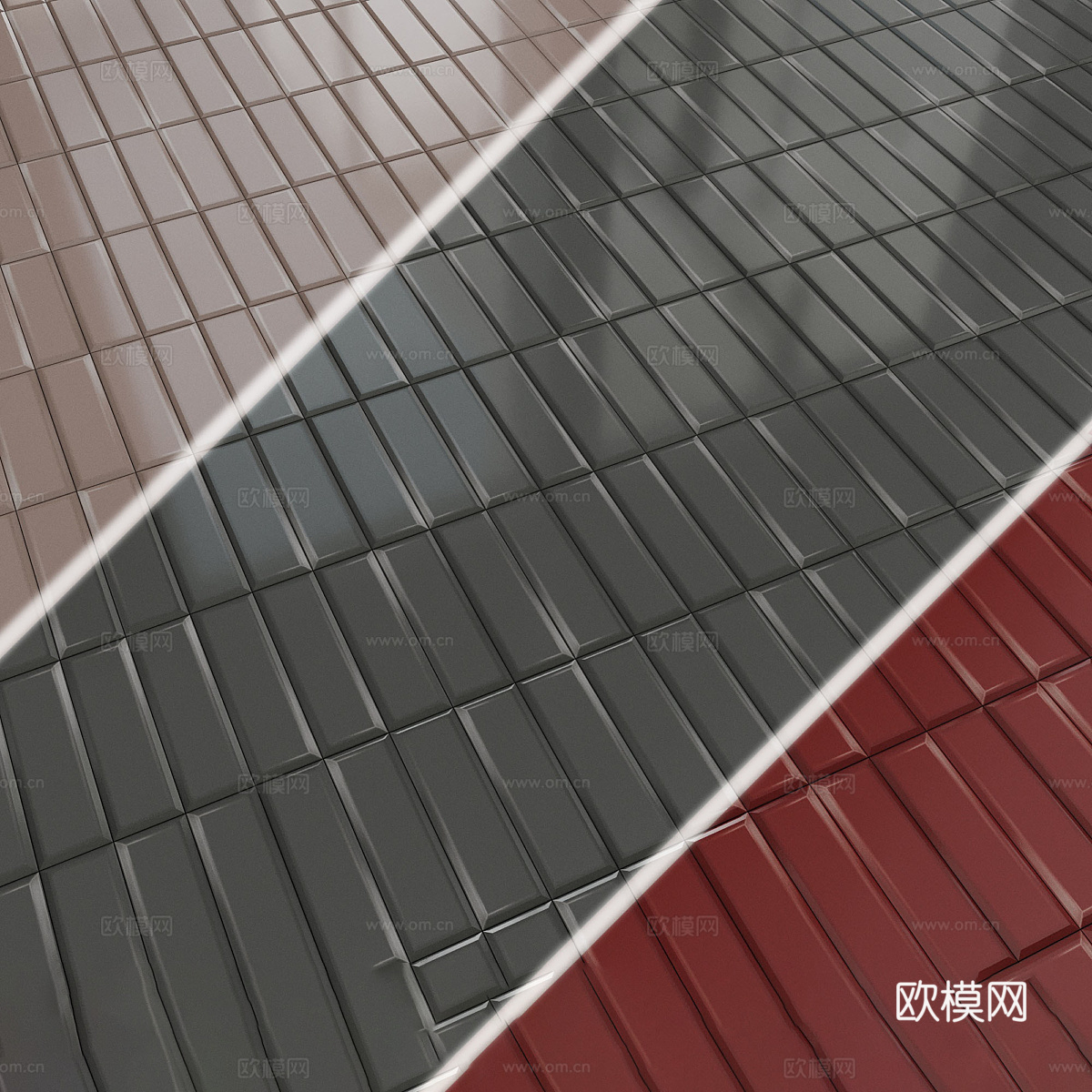 现代奶油风瓷砖 花砖 马赛克瓷砖3d模型