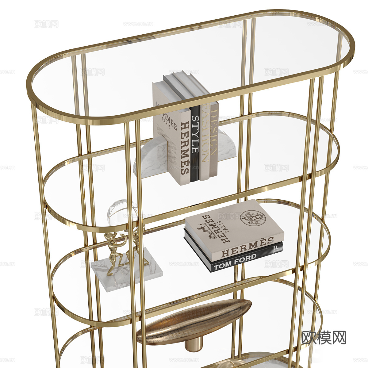 现代轻奢装饰架 书架3d模型