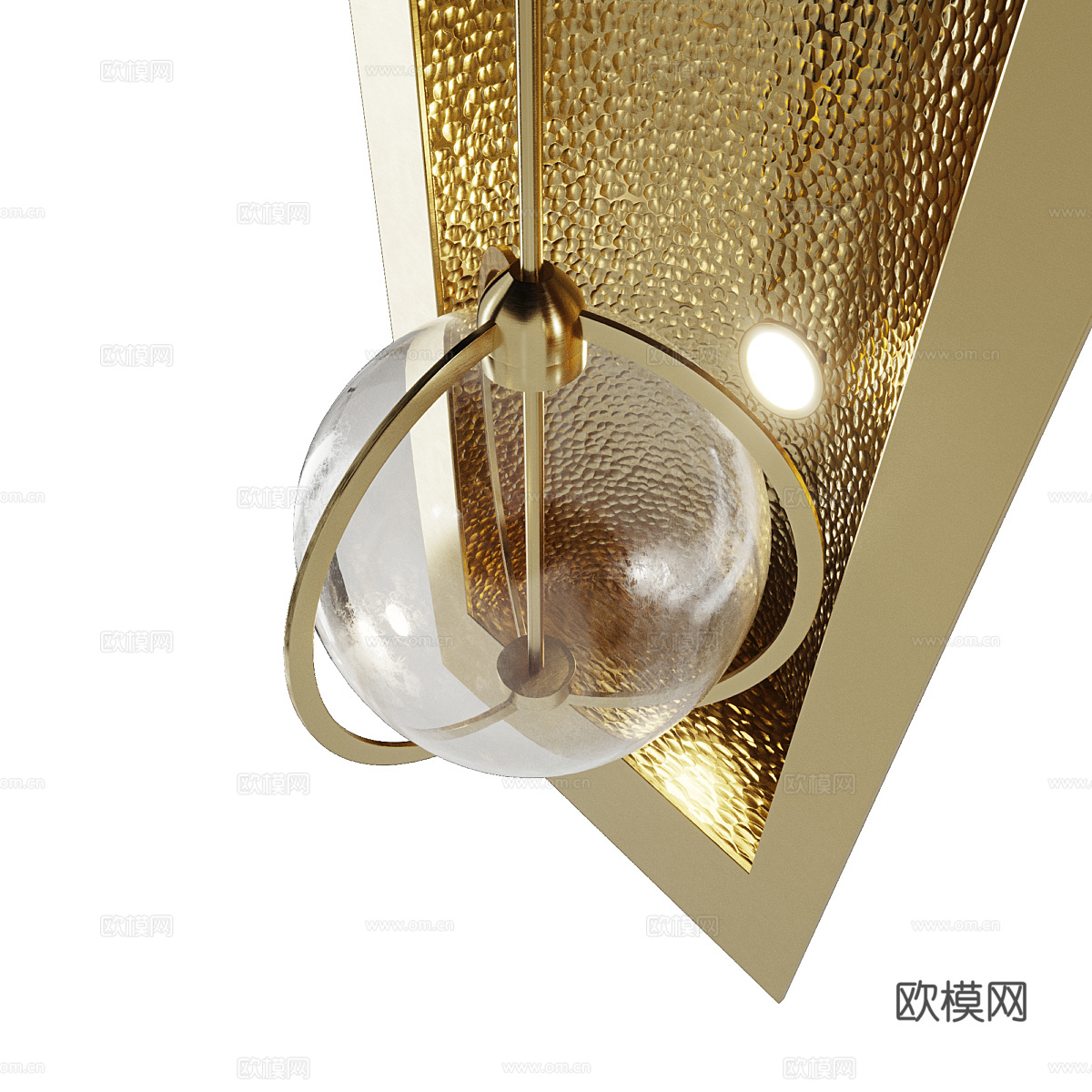 新中式轻奢黄铜装饰壁灯3d模型