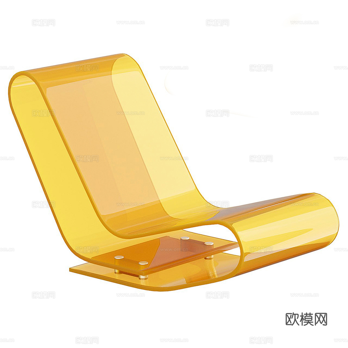 现代意式极简亚克力躺椅3d模型