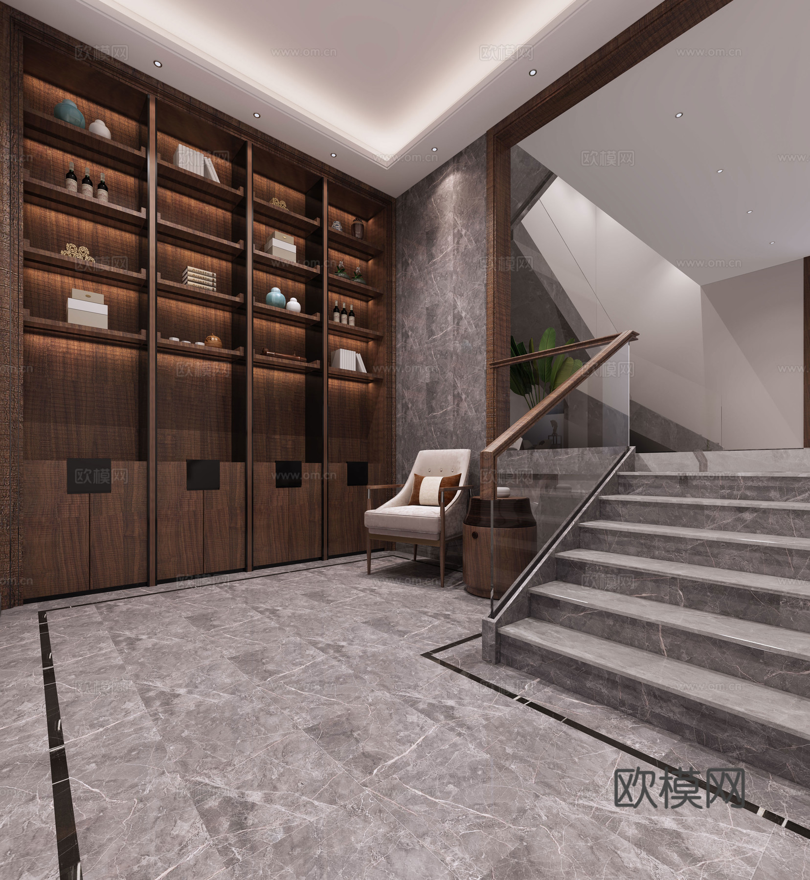 新中式茶室 吊灯 餐桌椅3d模型