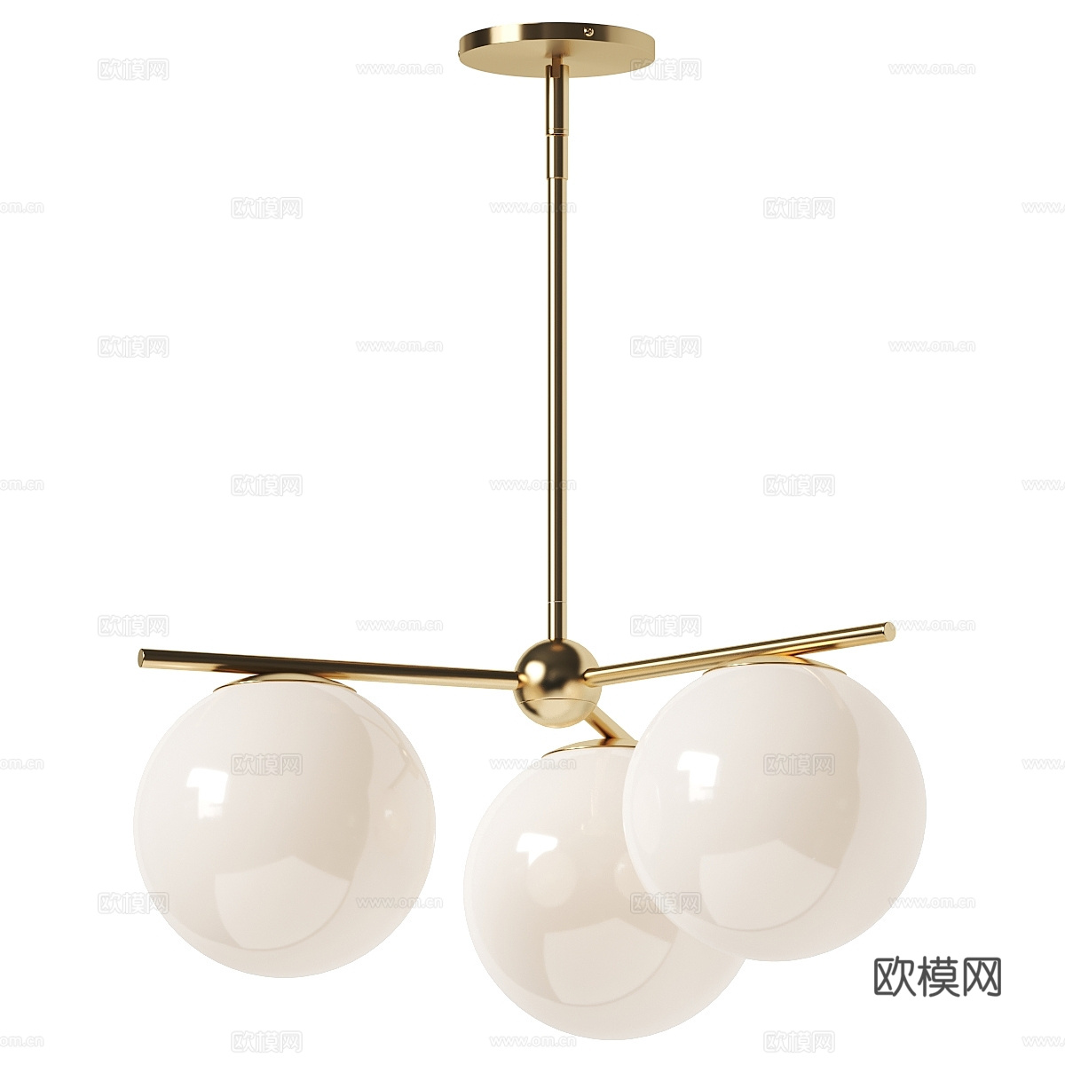 现代轻奢球形玻璃吊灯3d模型