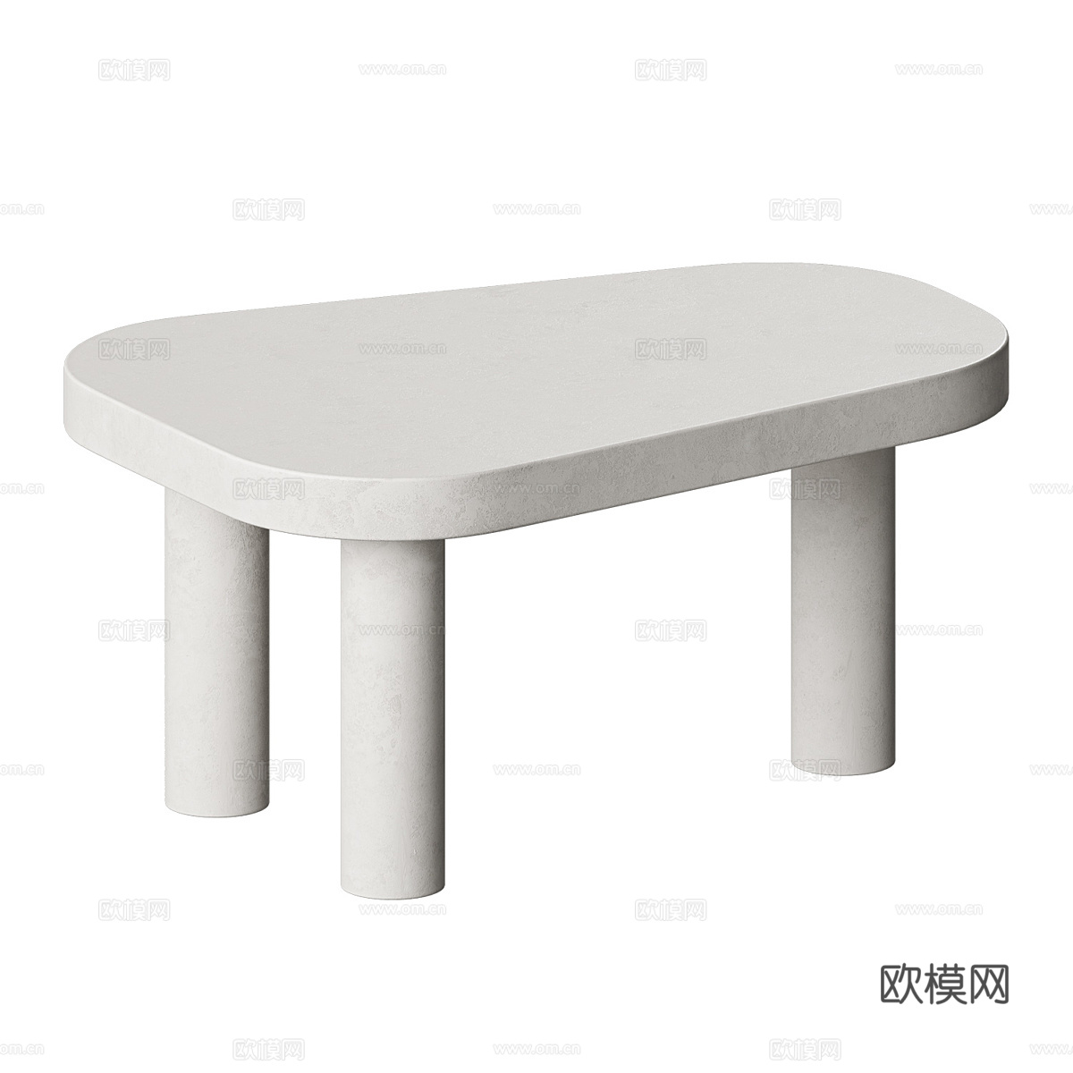 现代奶油风异形茶几组合3d模型