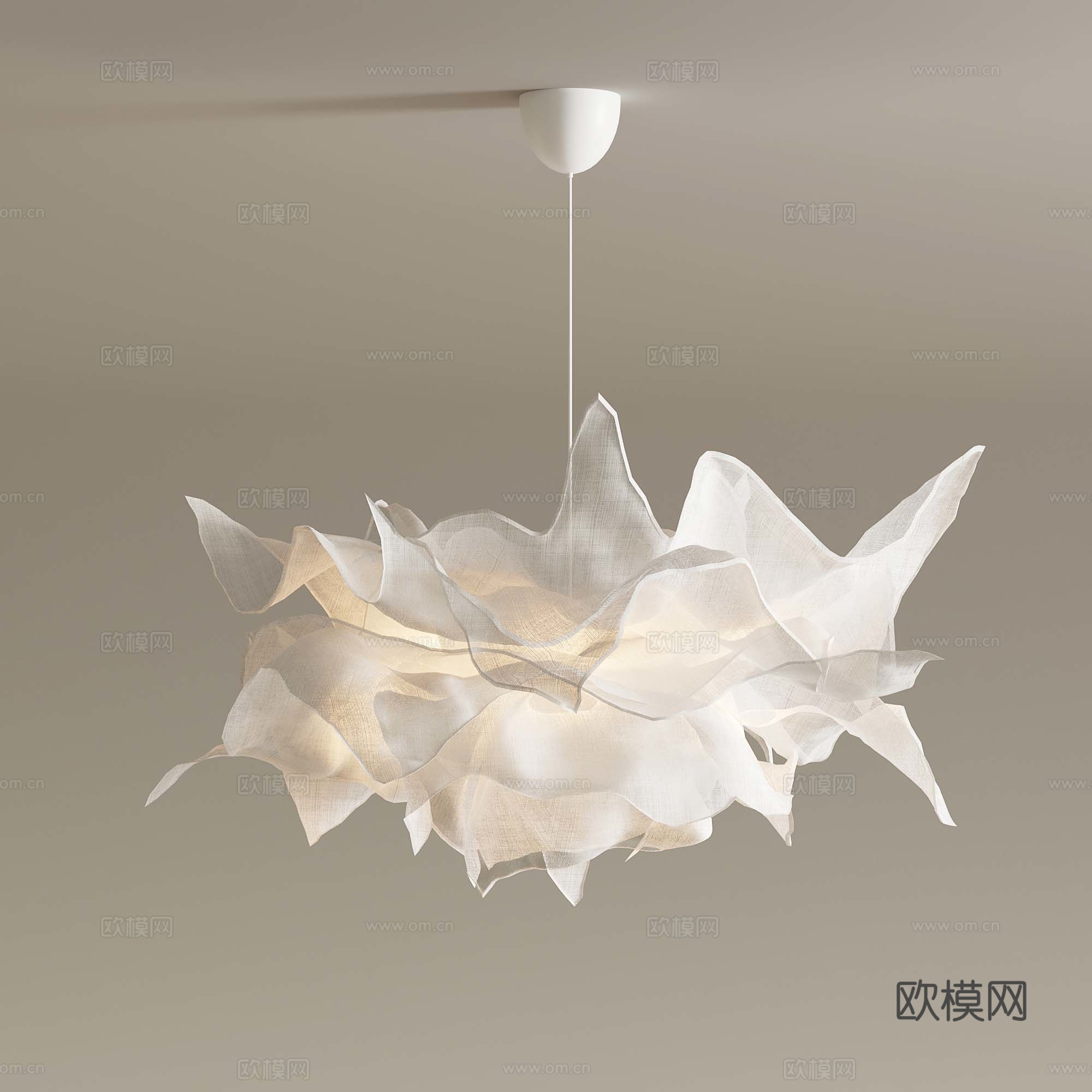 现代奶油风吊灯 创意吊灯3d模型