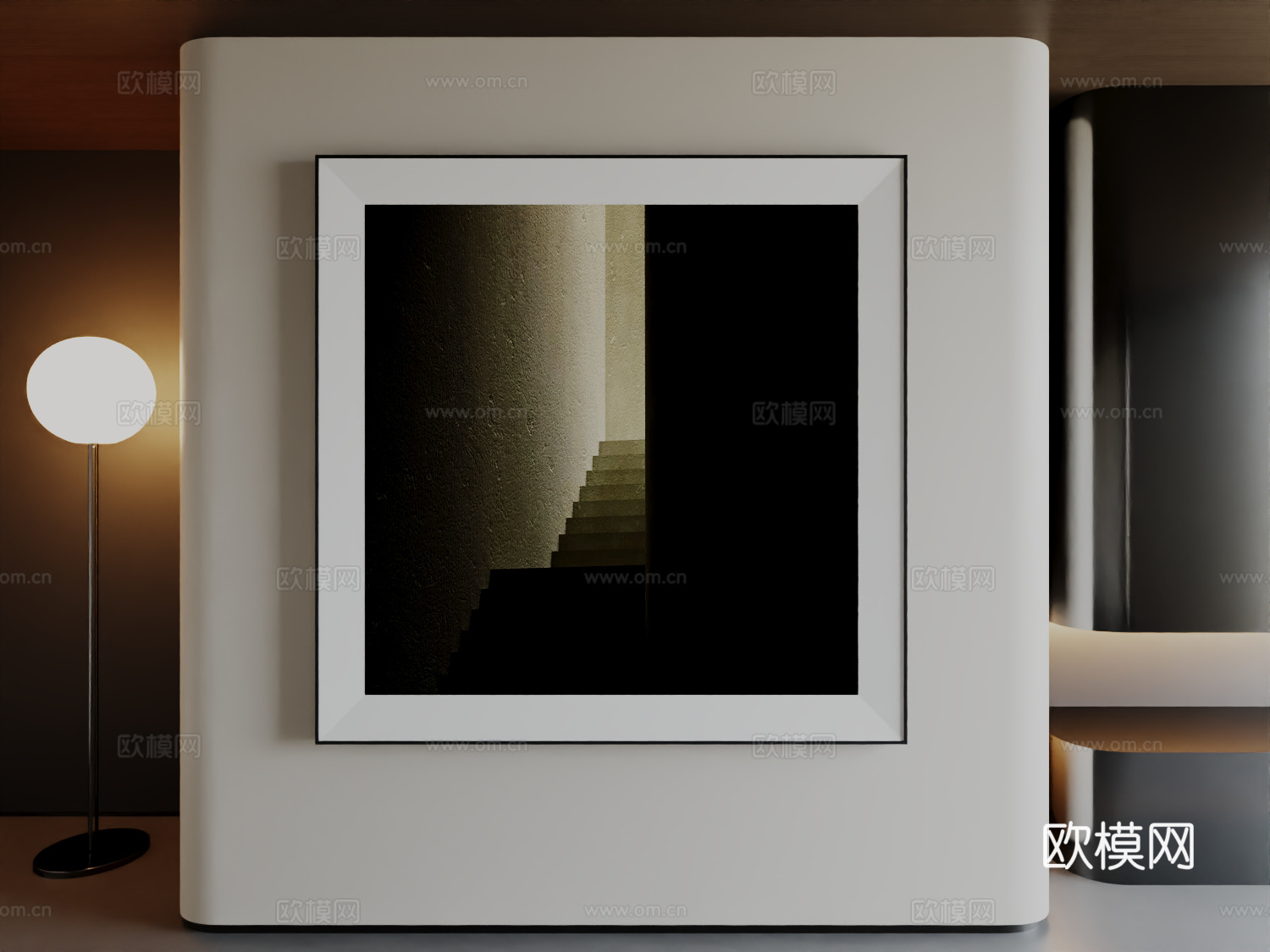 现代极简高级挂画意式简约抽象艺术挂画3d模型