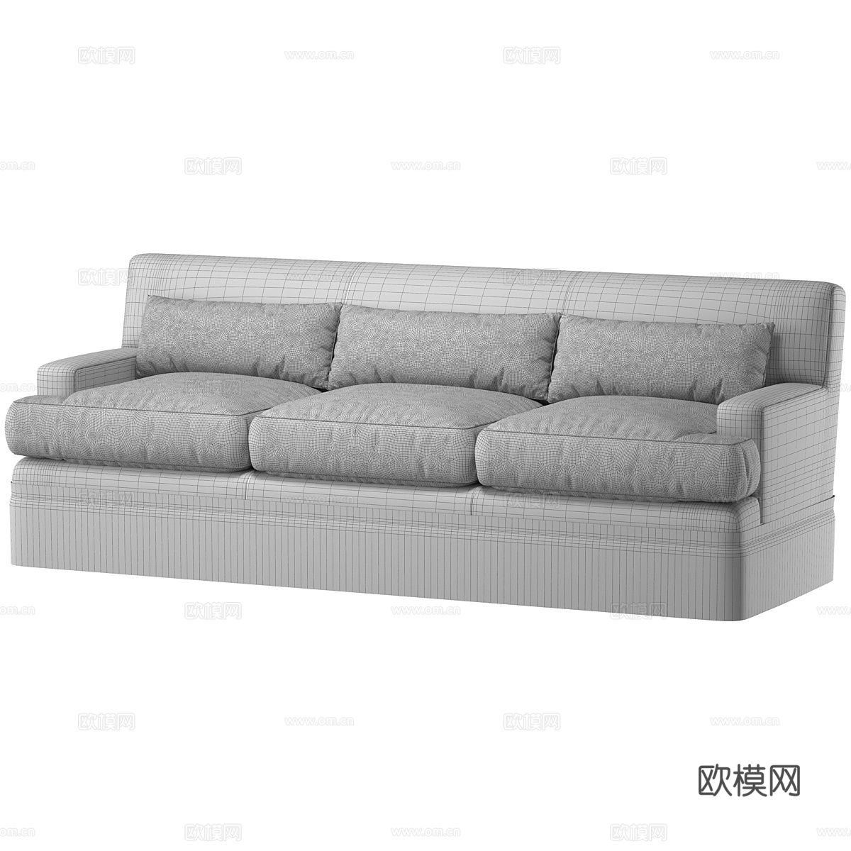 美式简约布艺休闲沙发3d模型