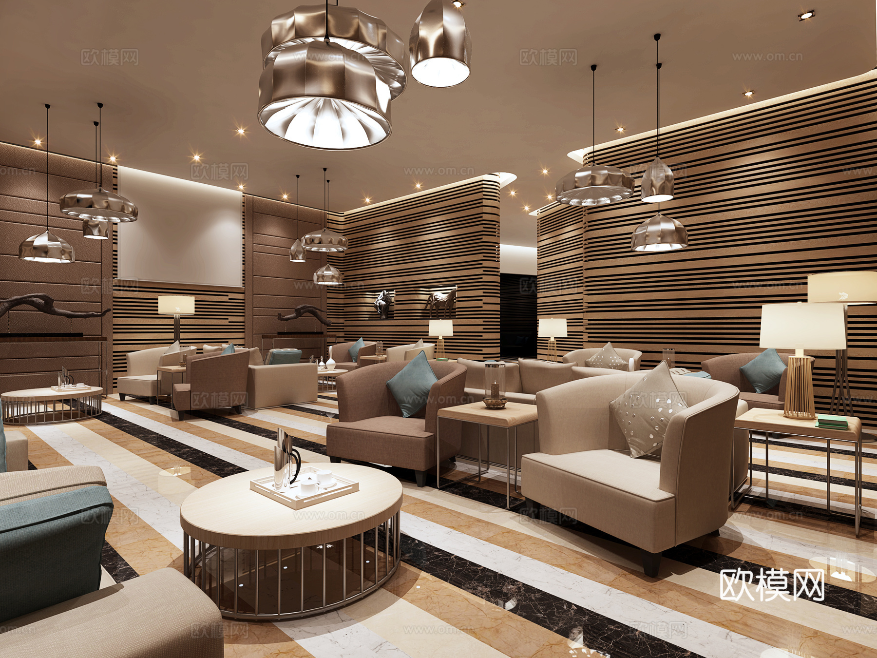 日式会客厅 酒店会客区 酒店接待室 休闲区 酒店大堂 接待室3d模型