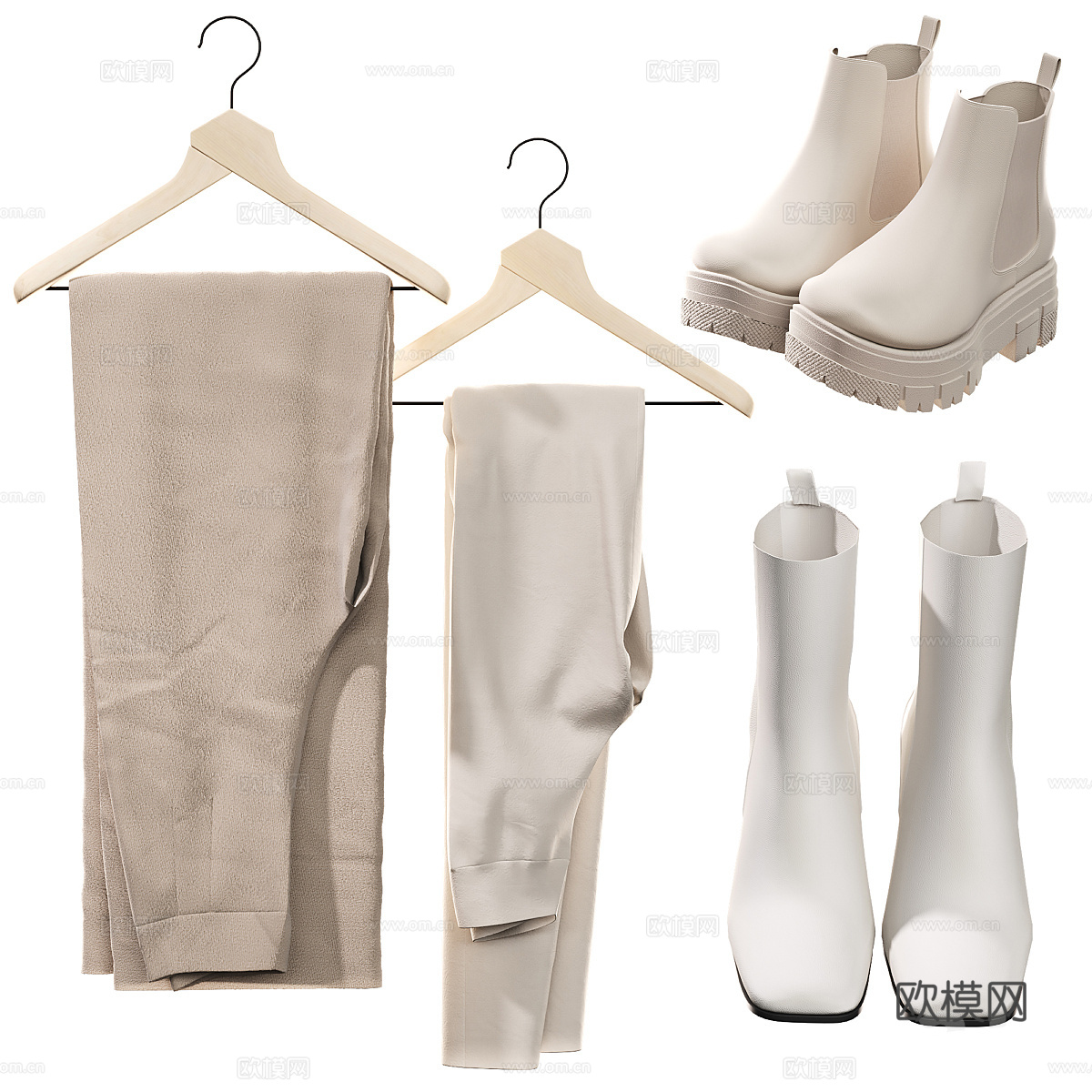 现代服饰鞋帽 落地式衣架3d模型