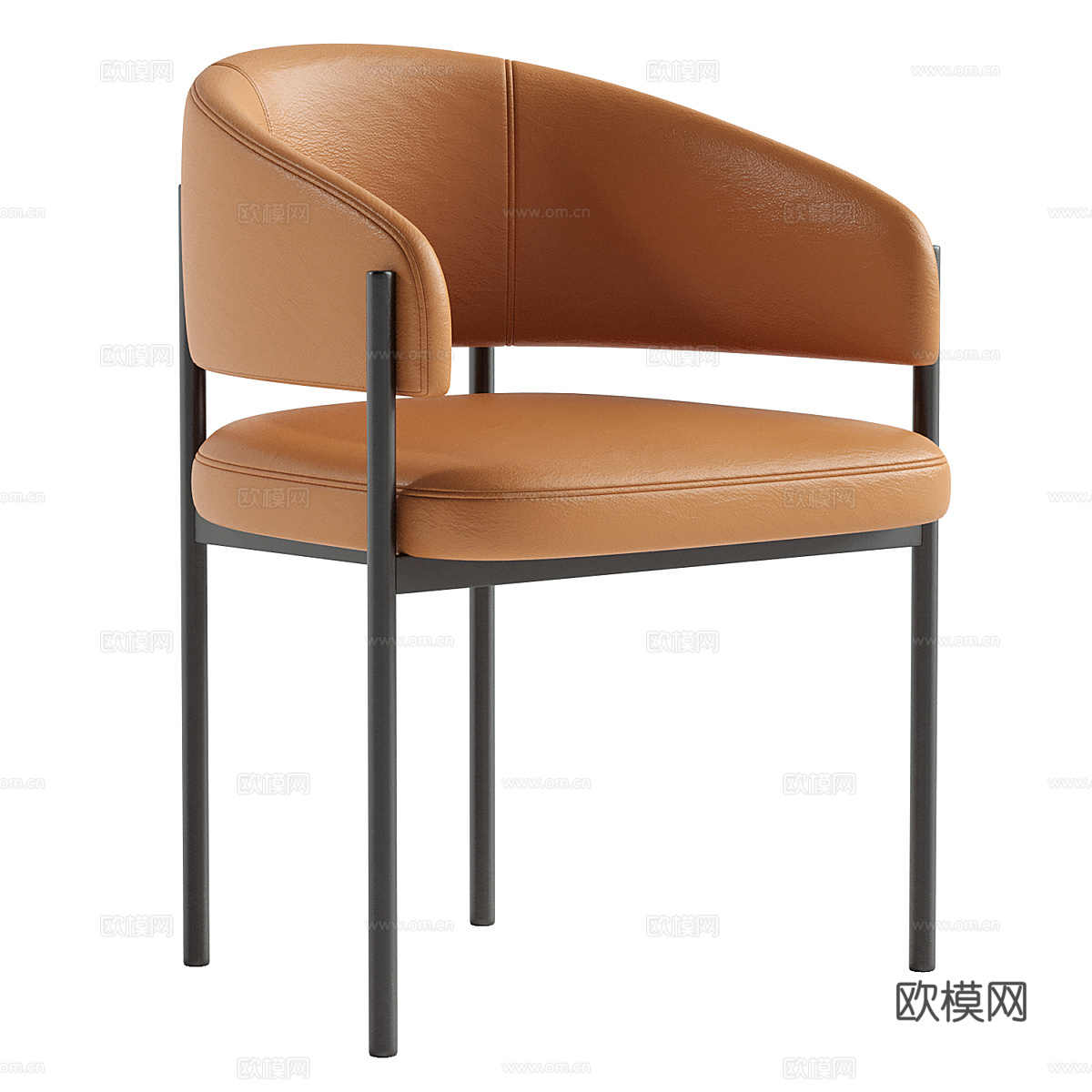 现代意式布艺皮革吧台椅3d模型