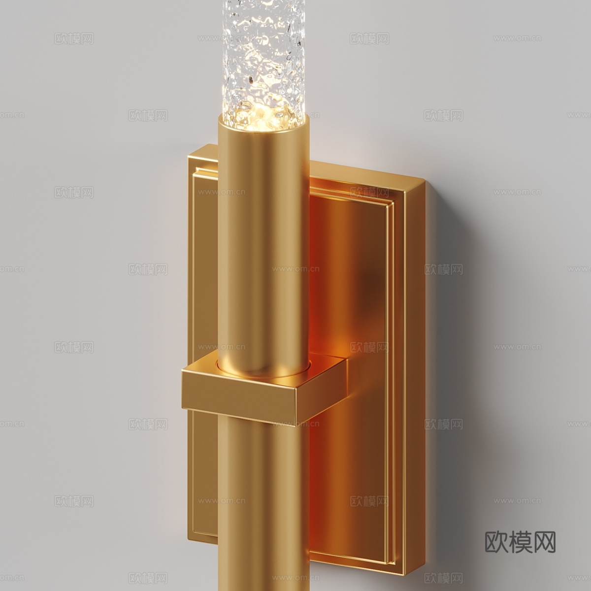 现代轻奢极简长条玻璃壁灯3d模型