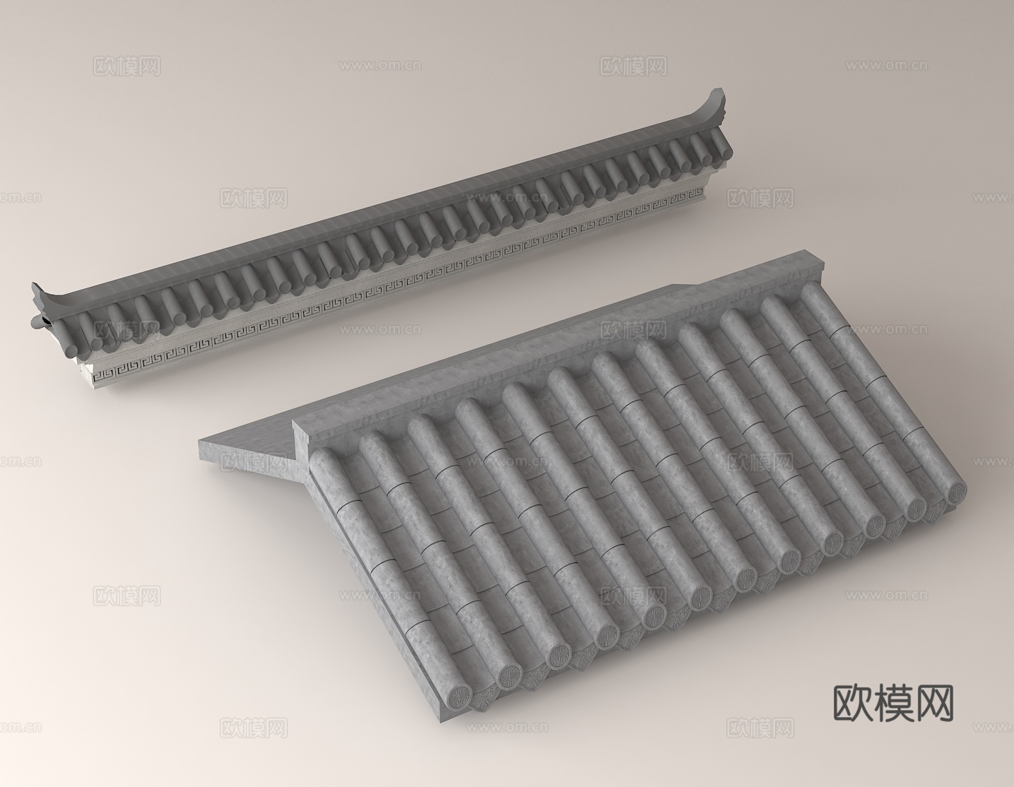 中式屋檐 古建筑元素 仿古建筑 园林建筑 中式建筑构件3d模型