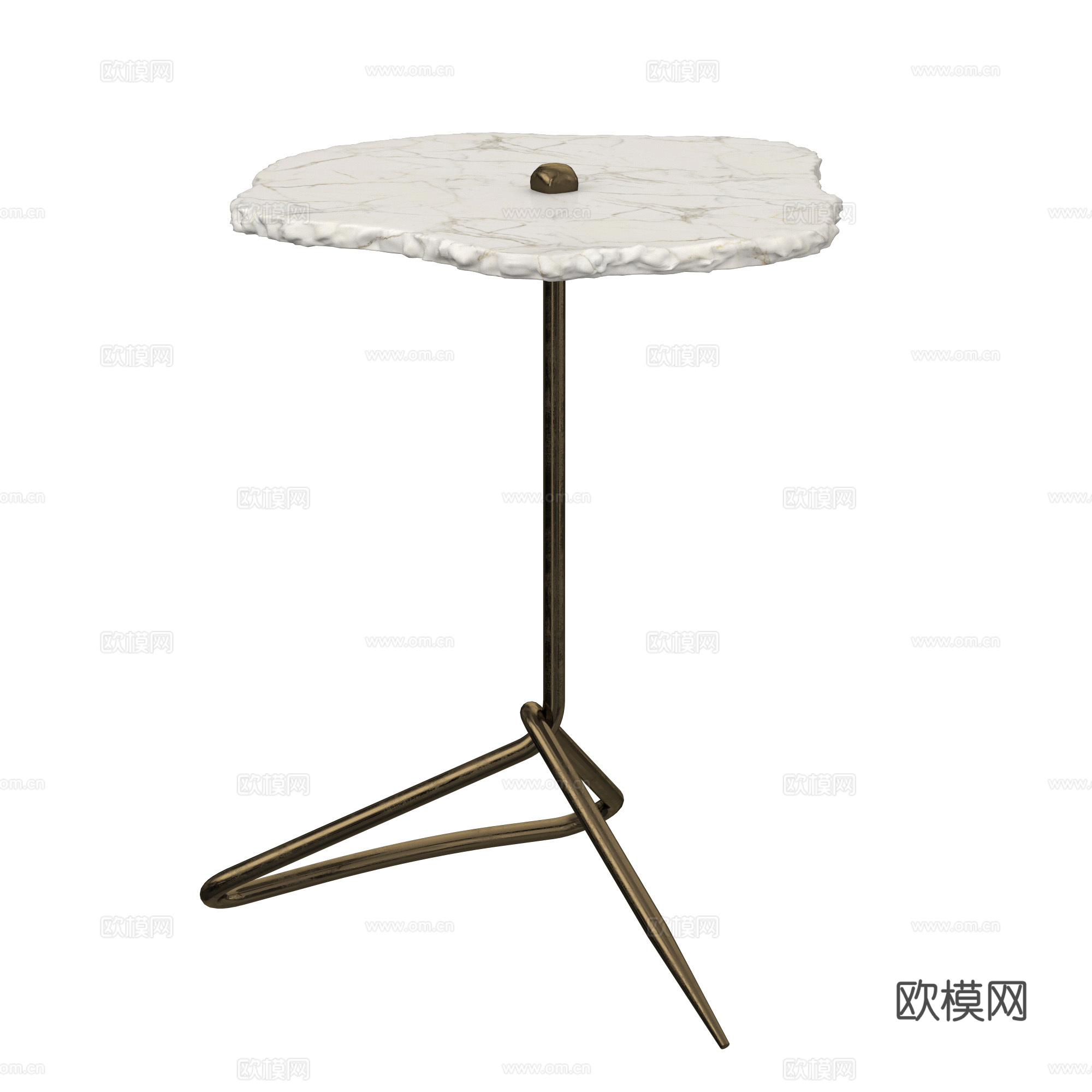 现代轻奢极简大理石边几3d模型