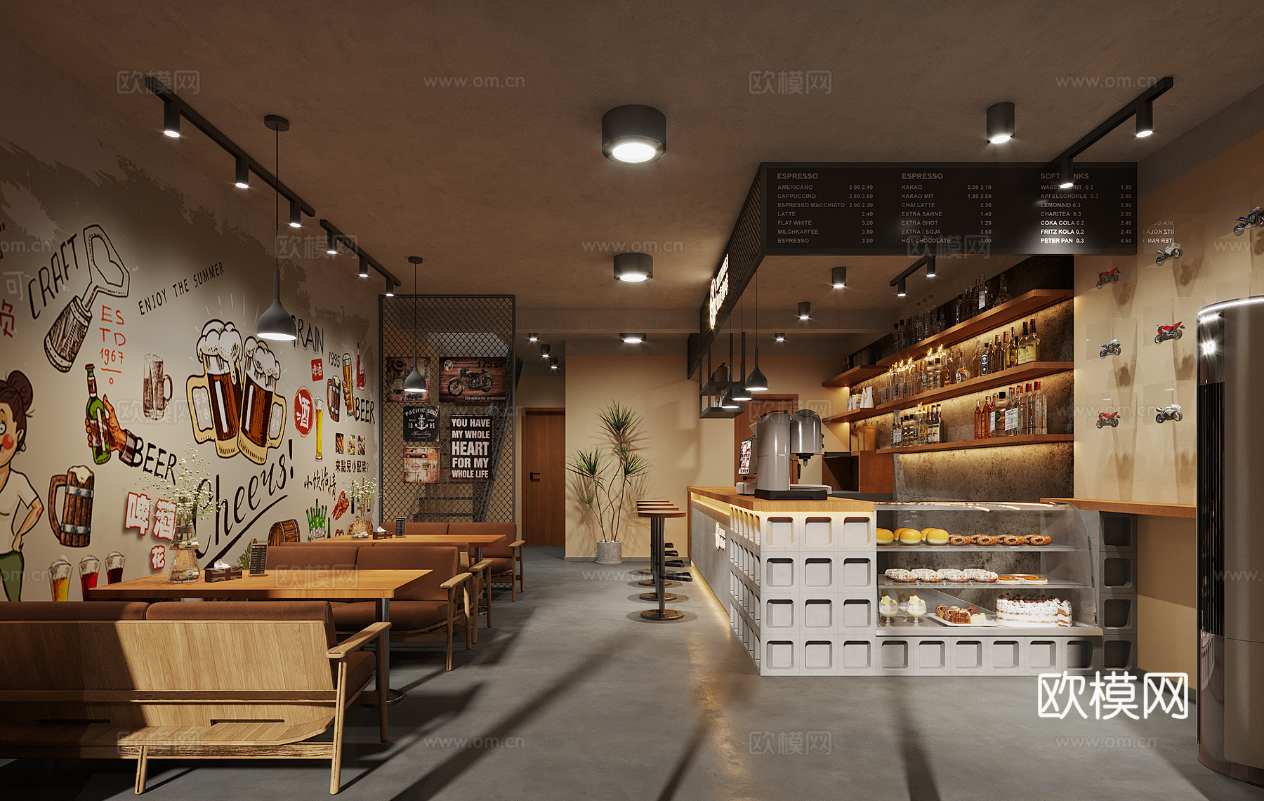 现代 咖啡店3d模型