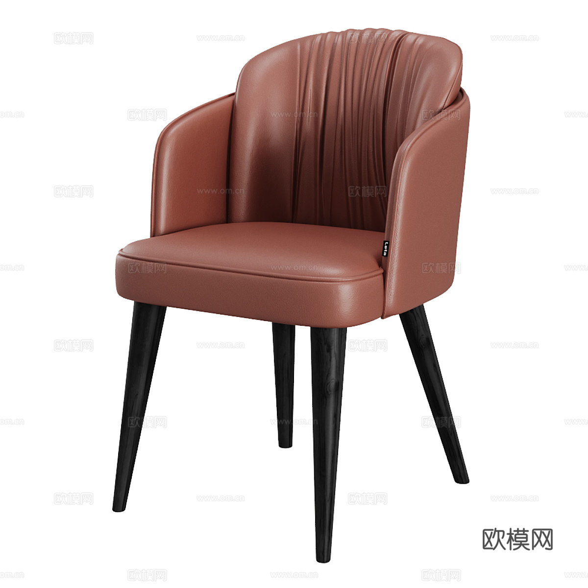 现代意式轻奢皮革椅子3d模型
