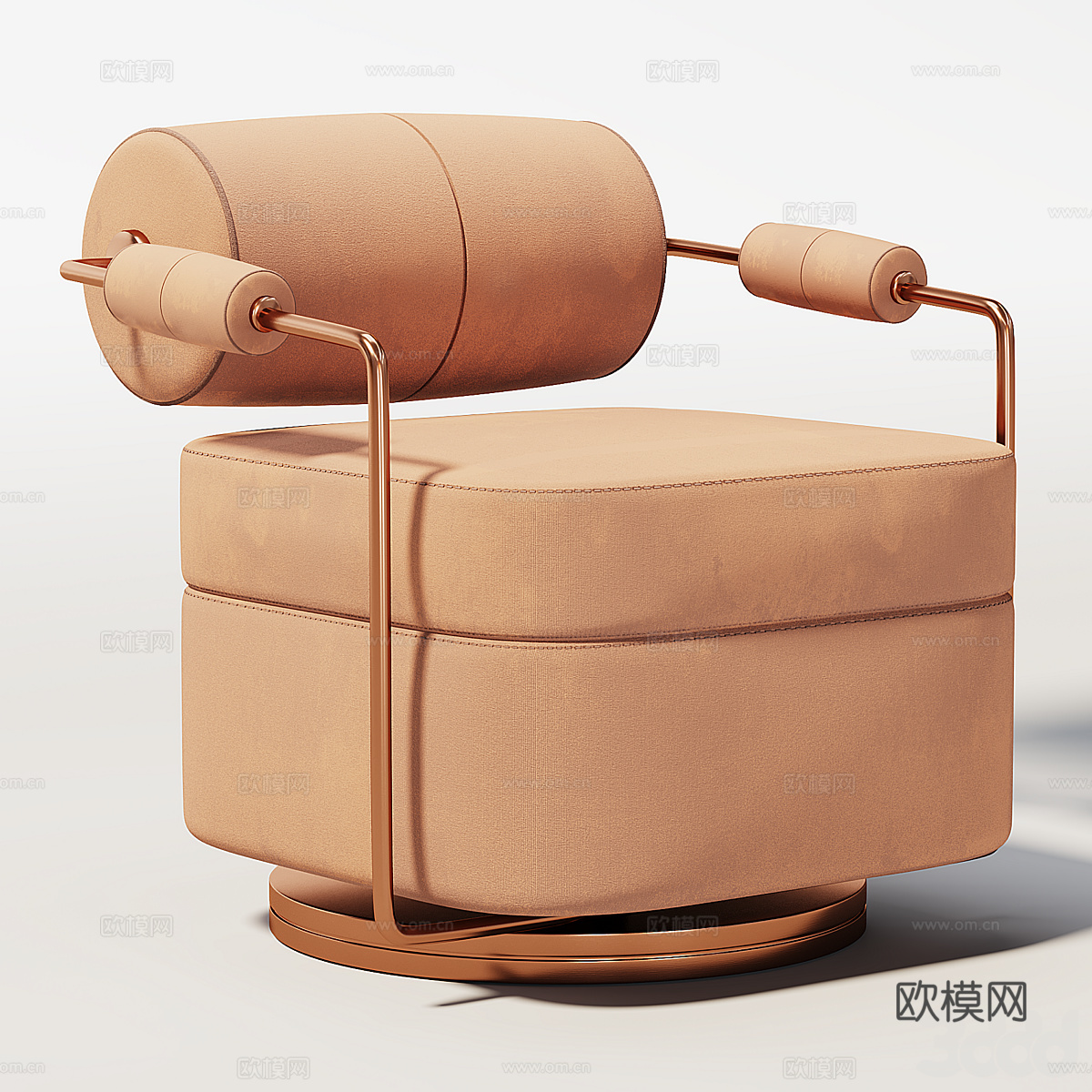 现代意式轻奢布艺扶手椅3d模型