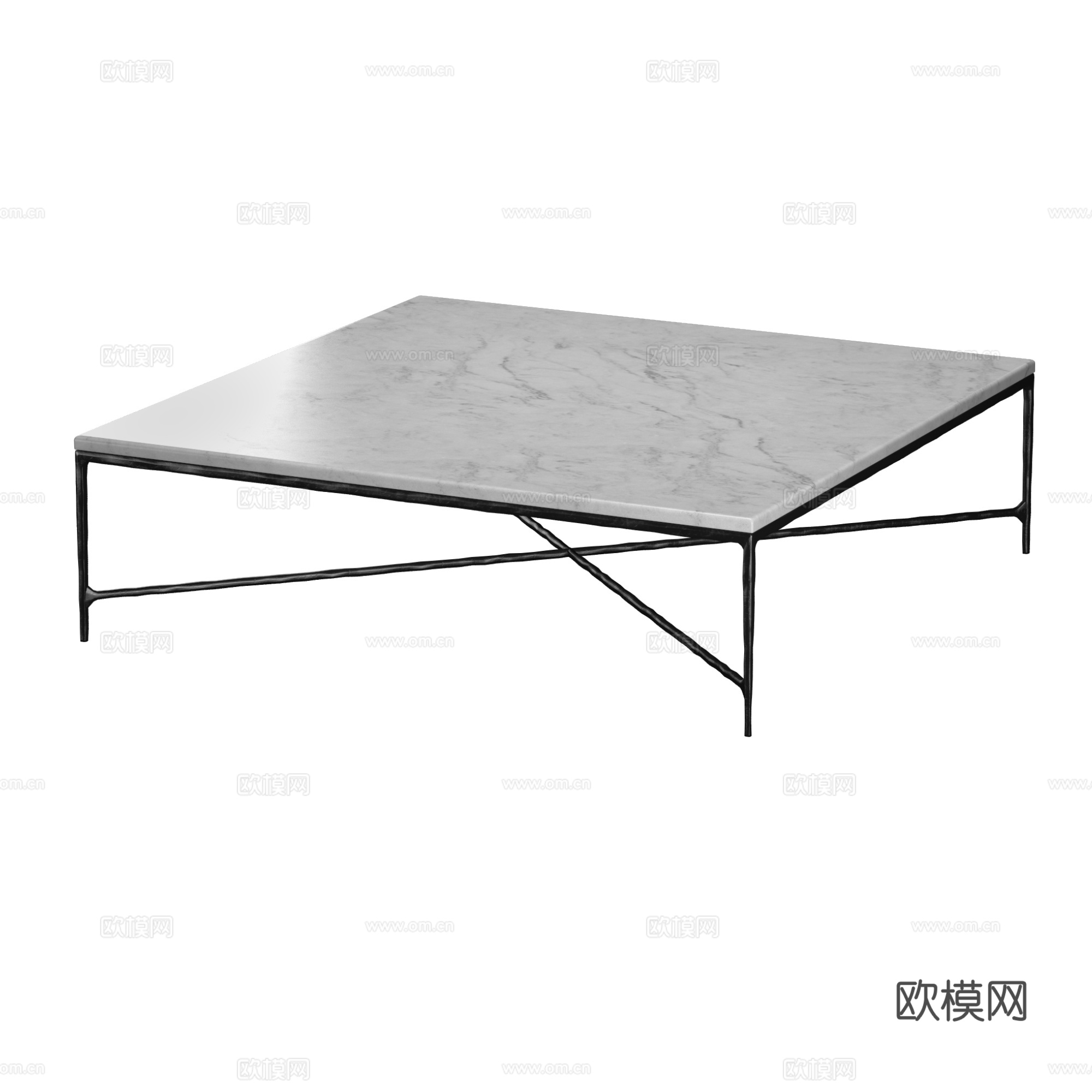 现代意式极简大理石茶几3d模型
