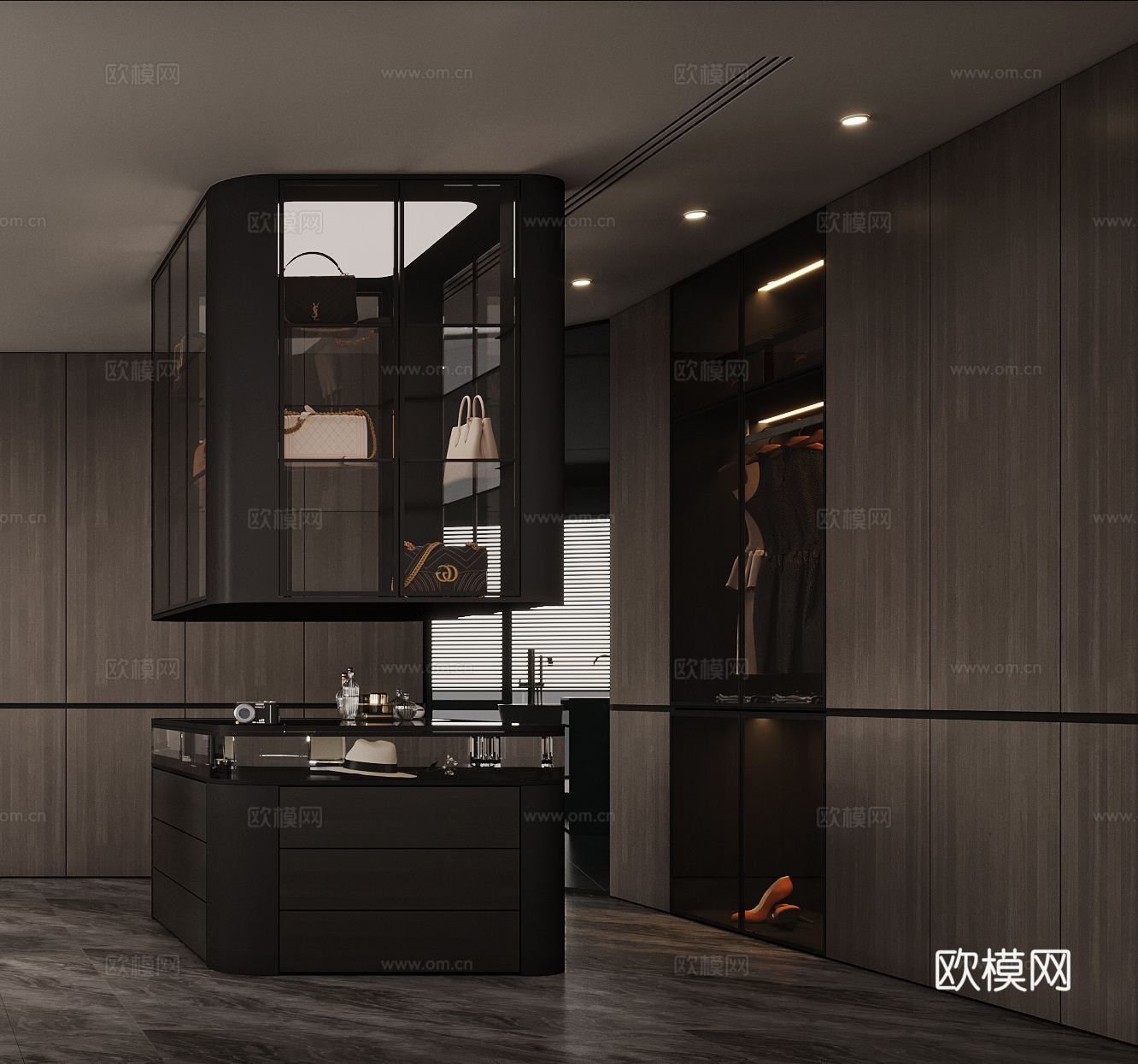 轻奢衣帽间卫生间3d模型