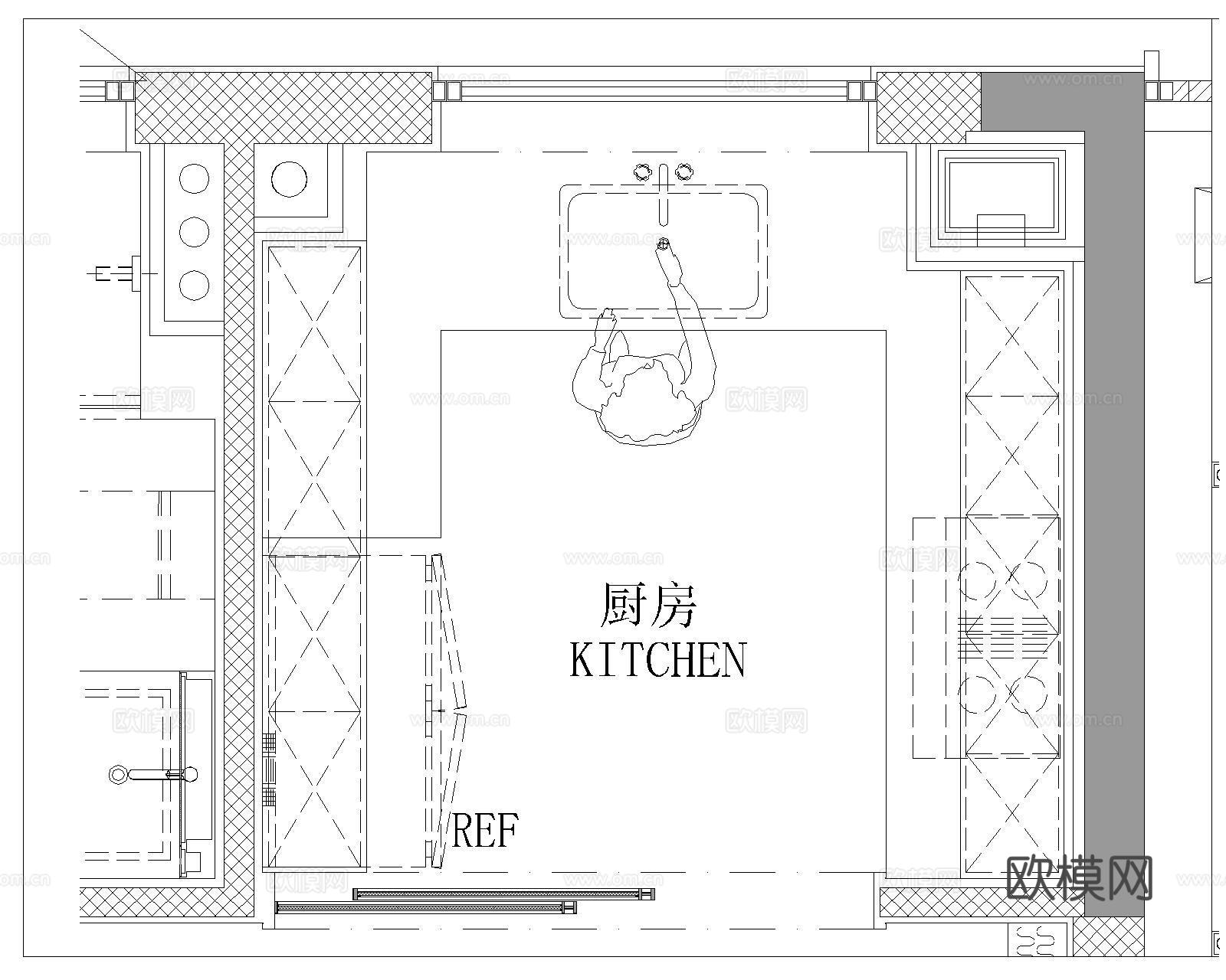 厨房CAD施工图cad施工图