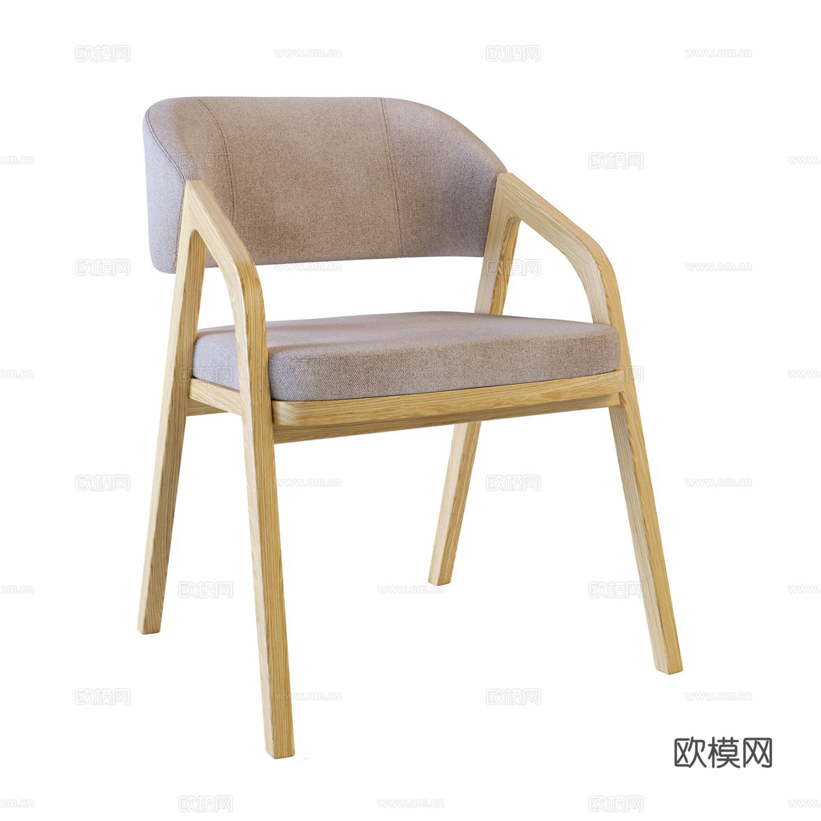 新中式原木单椅3d模型