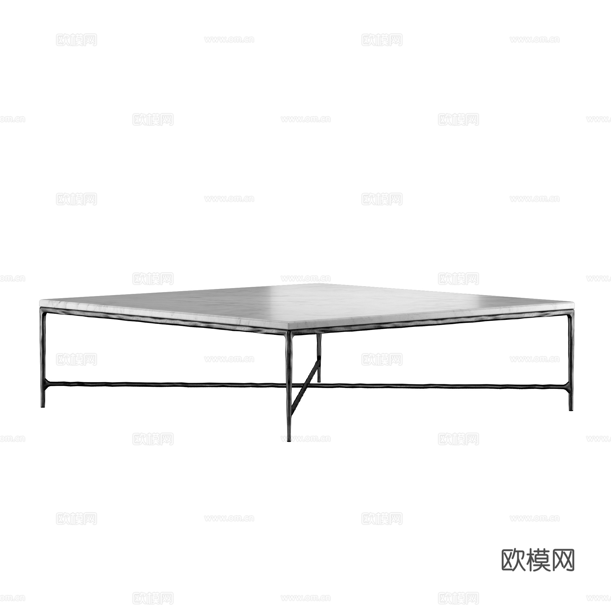 现代意式极简大理石茶几3d模型