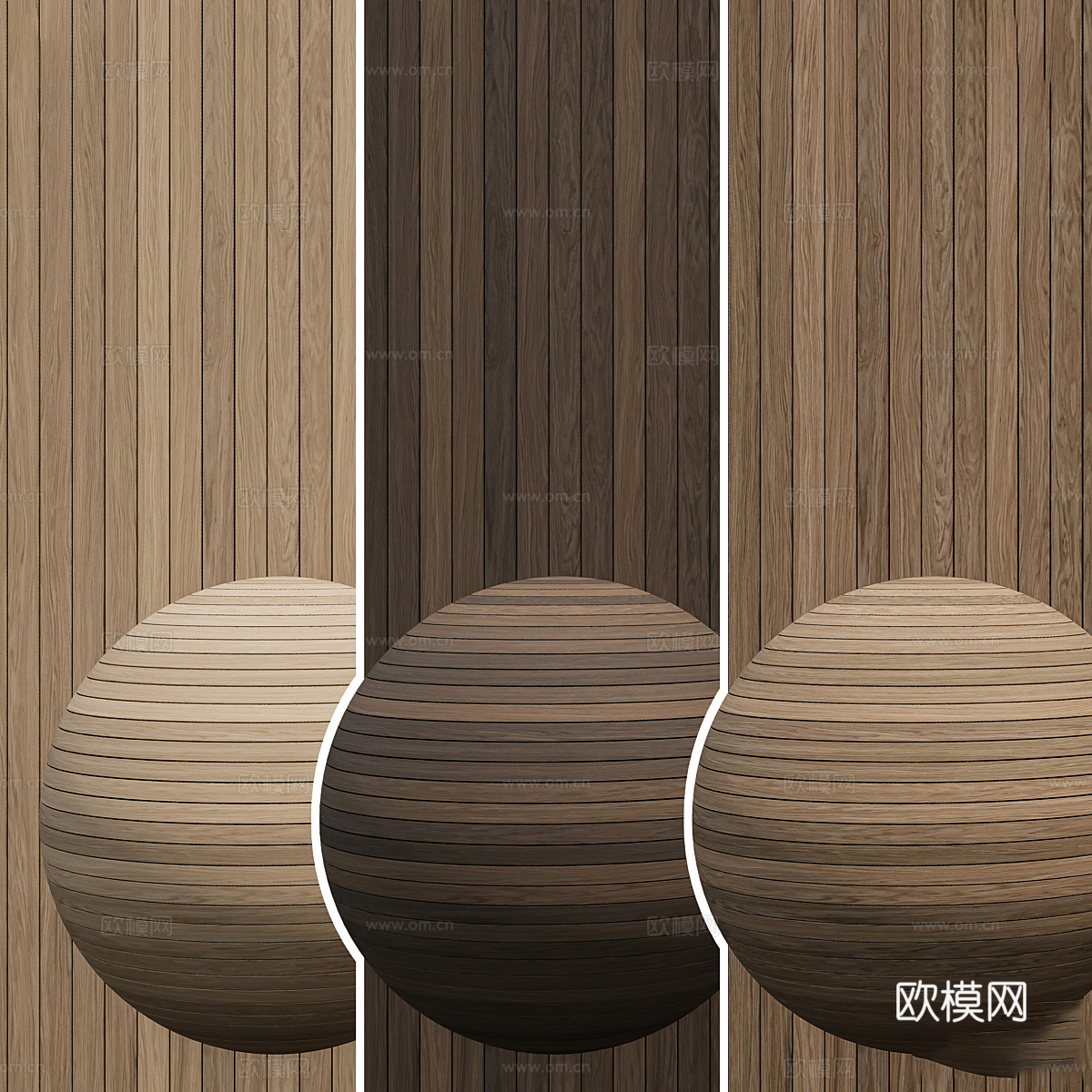 现代意式防腐木 防潮板材质3d模型