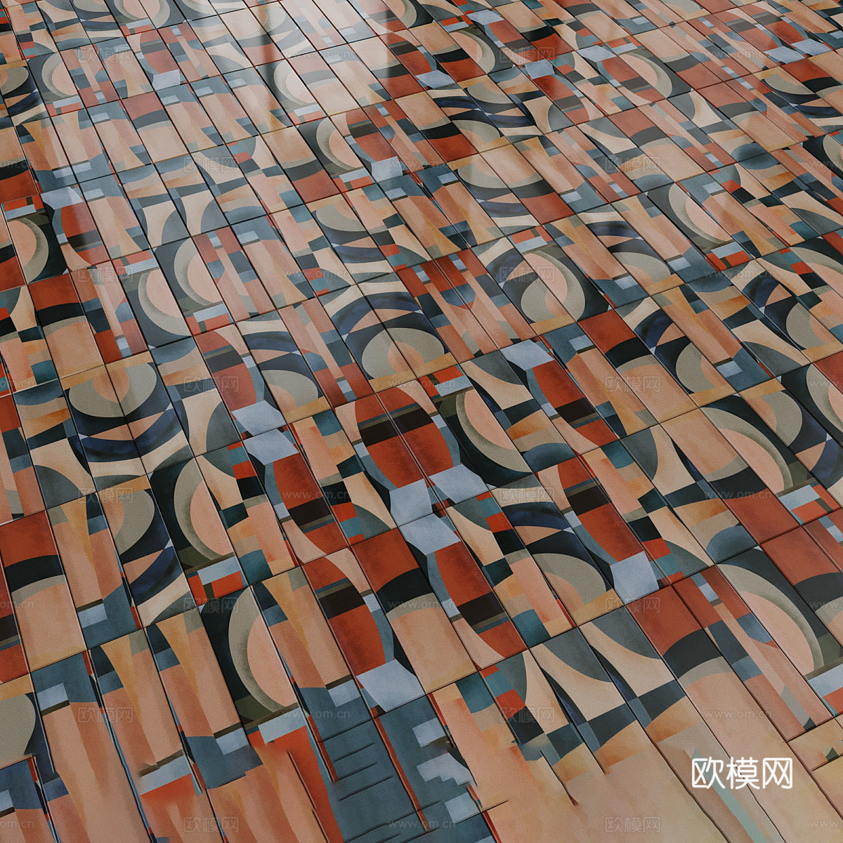 现代奶油风瓷砖 花砖 马赛克瓷砖3d模型