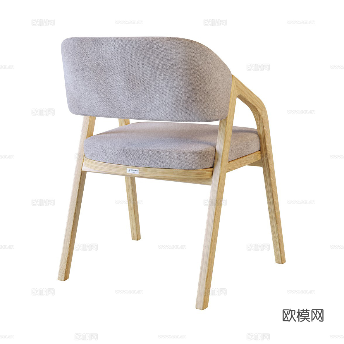新中式原木单椅3d模型