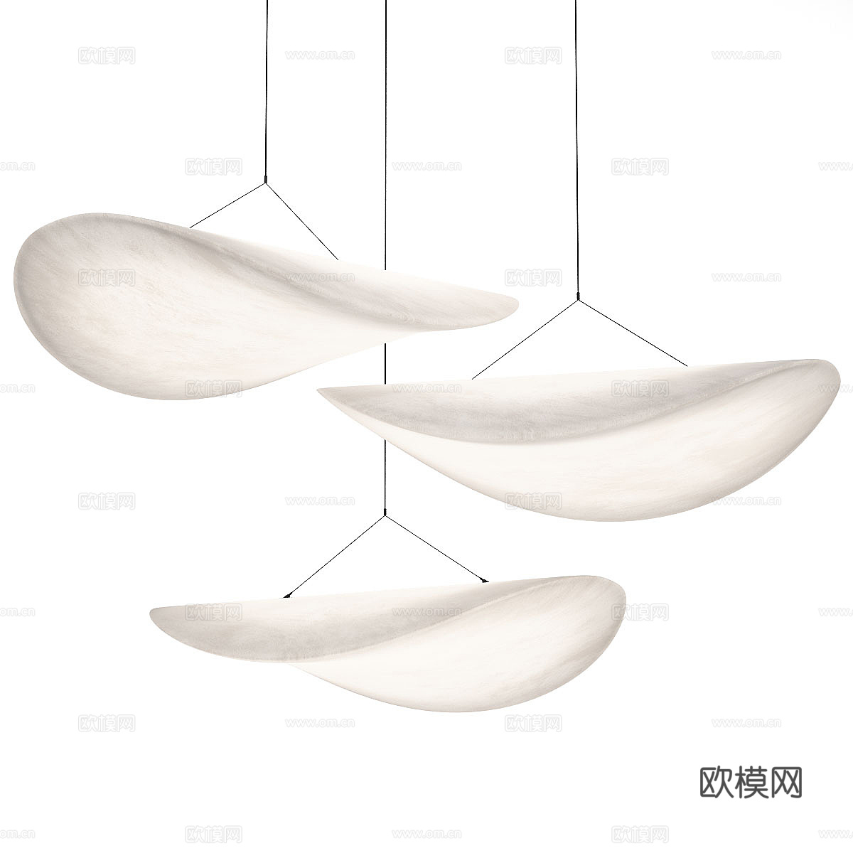 新中式布艺吊灯3d模型