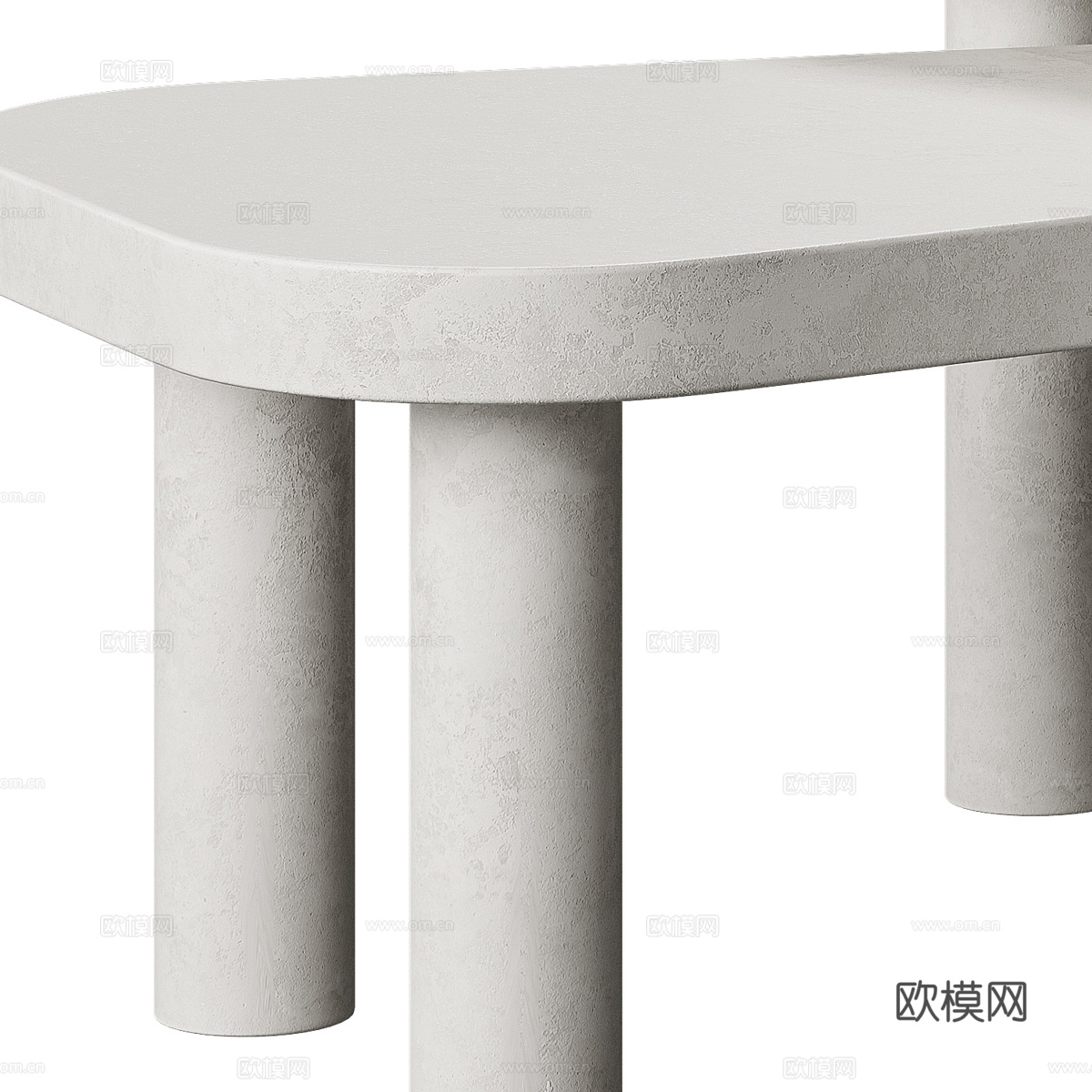 现代奶油风异形茶几组合3d模型