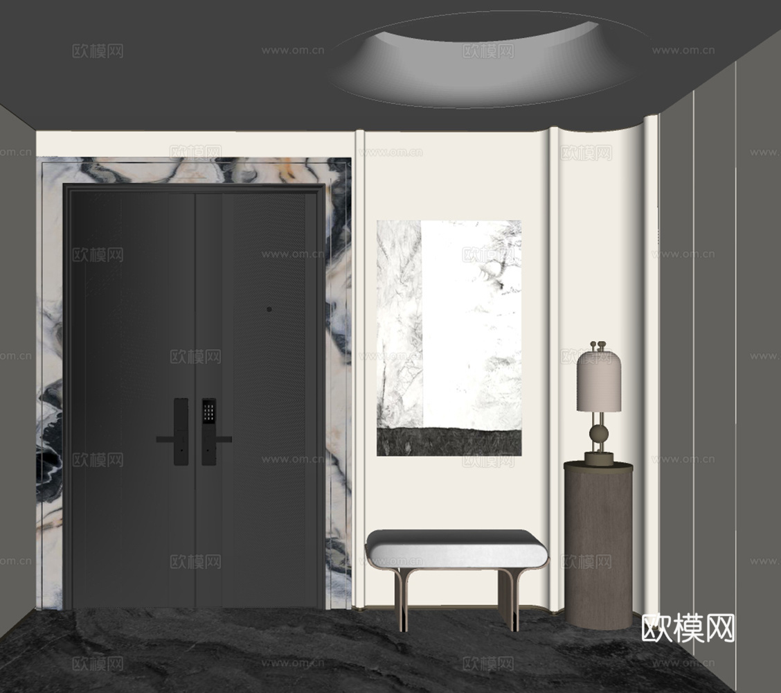 现代玄关su模型