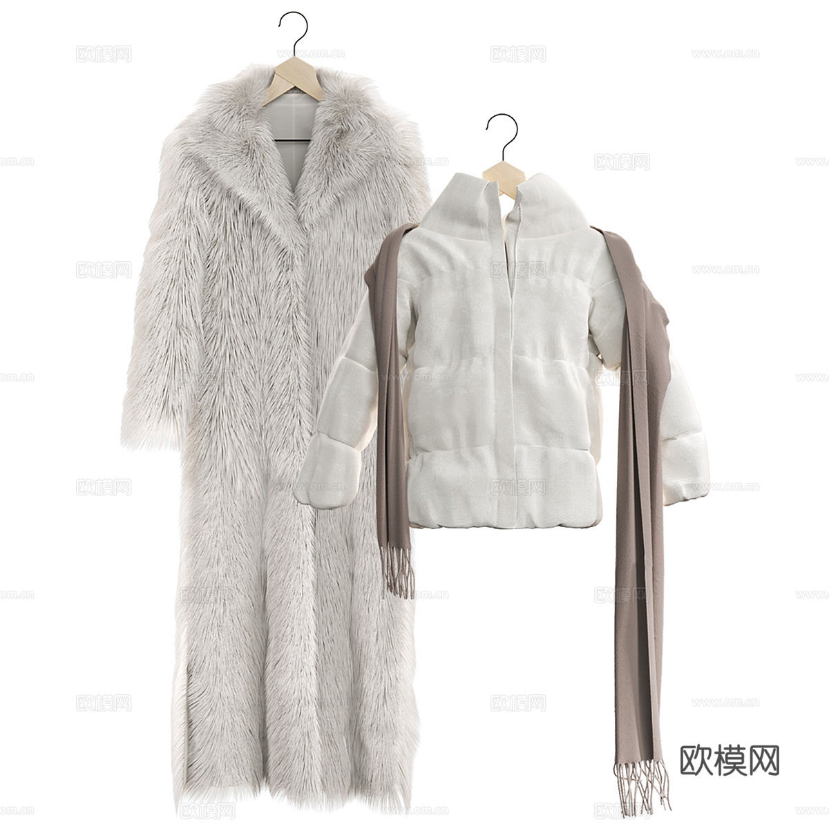 现代服饰鞋帽 落地式衣架3d模型