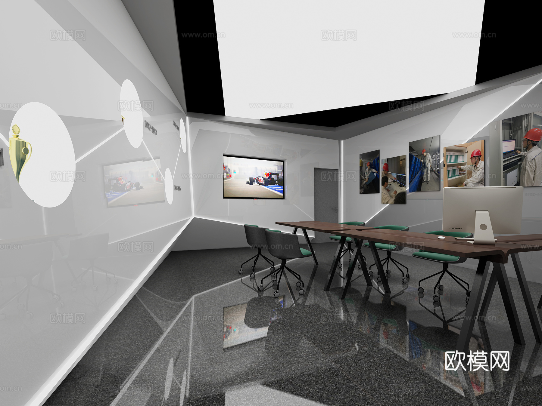 现代工作室办公室3d模型