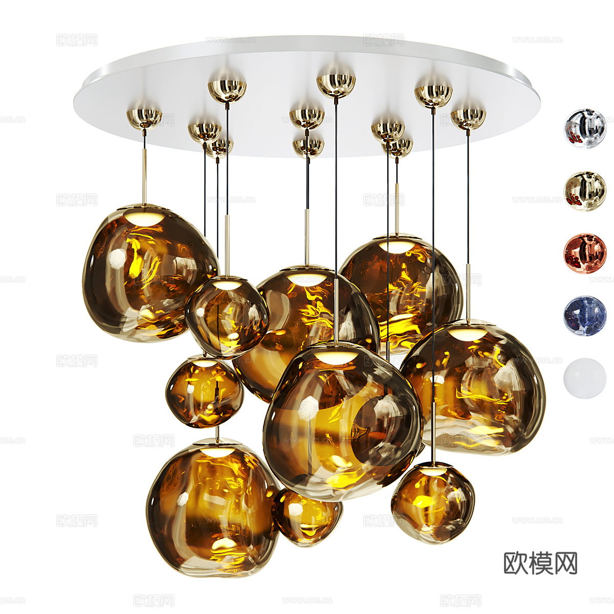 现代意式气泡装饰吊灯3d模型