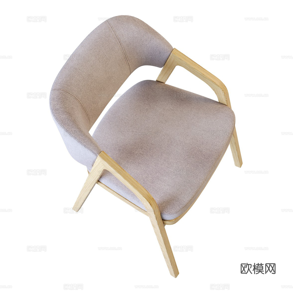 新中式原木单椅3d模型