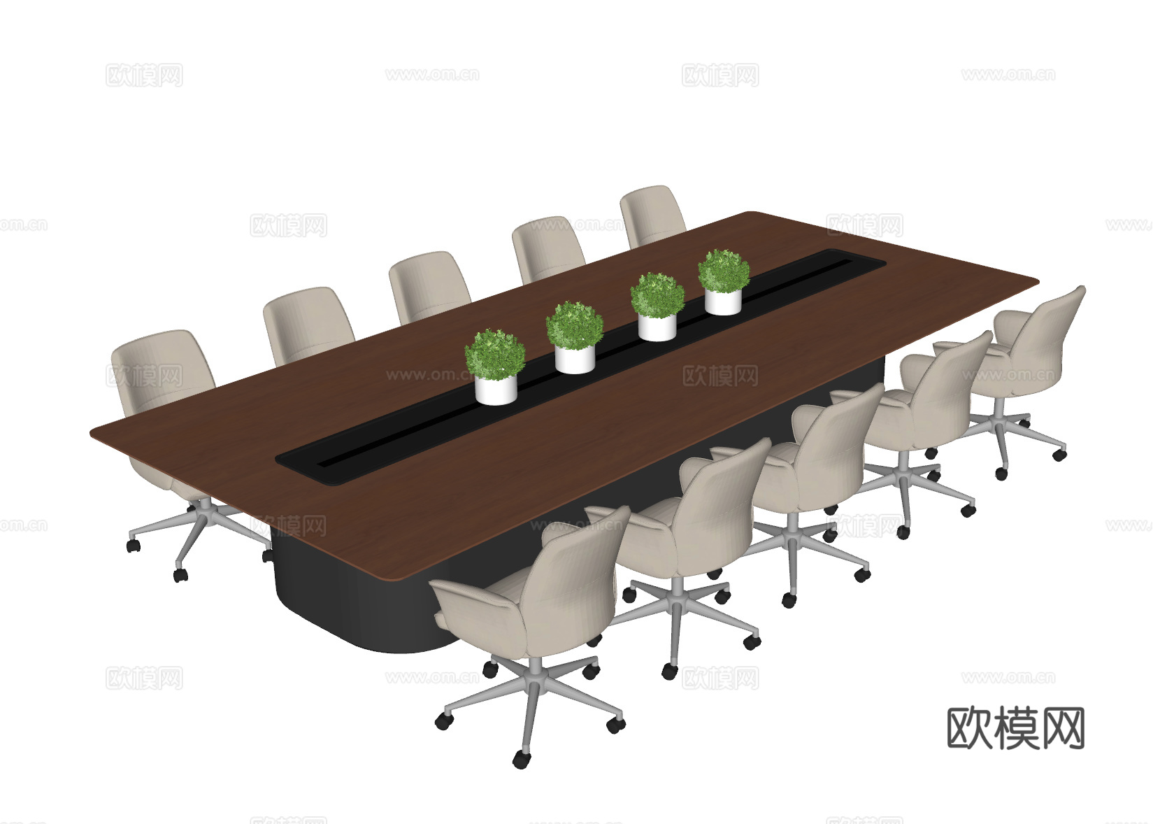 现代会议桌椅 会议室 洽谈桌椅 办公桌椅 培训室桌椅 会议桌su模型