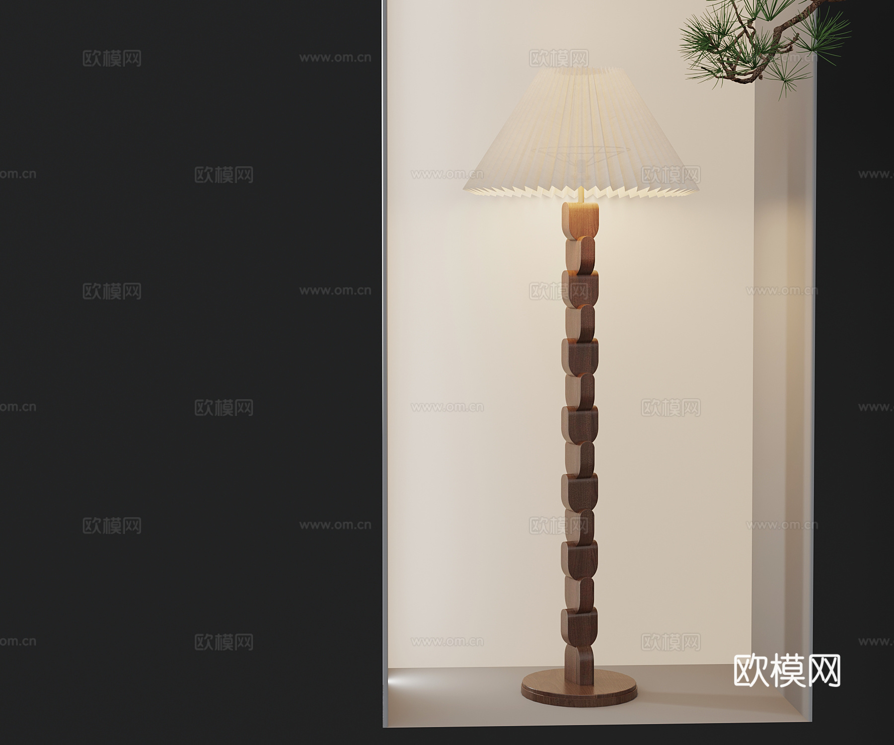 中古风落地灯su模型