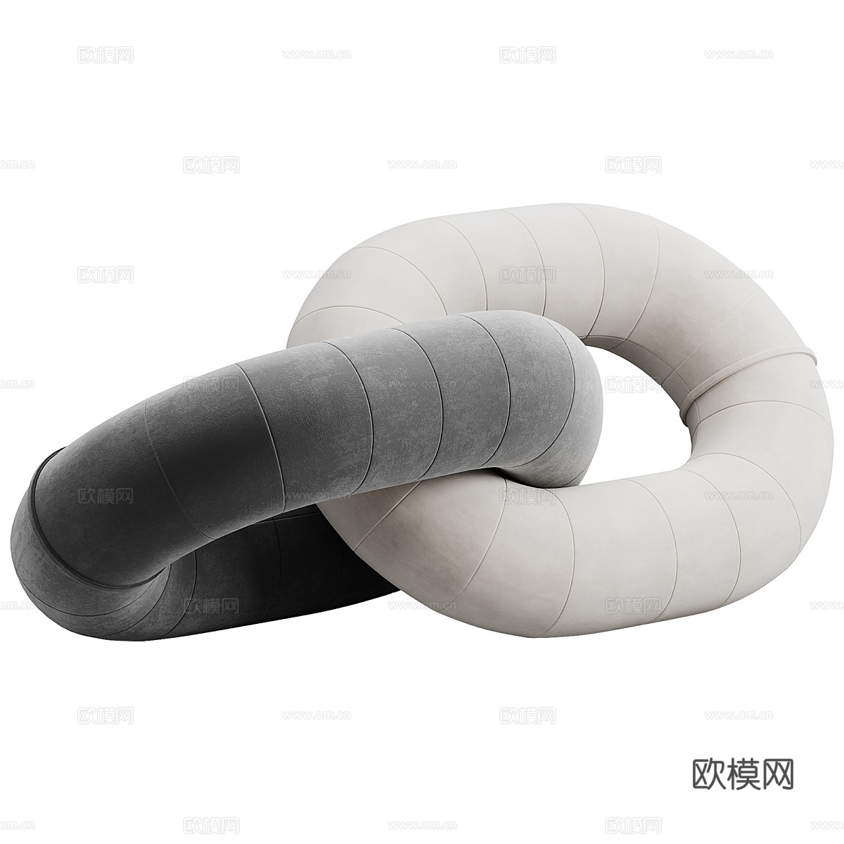 现代意式布艺休闲沙发3d模型