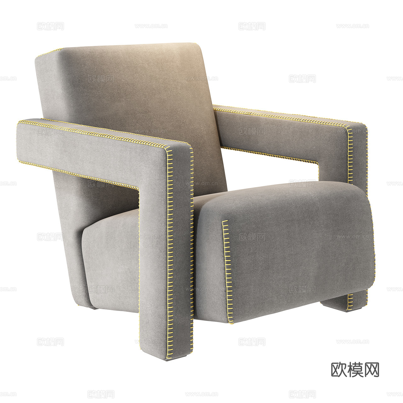 Cassina 经典休闲椅 扶手椅 布艺休闲椅 布艺扶手椅3d模型