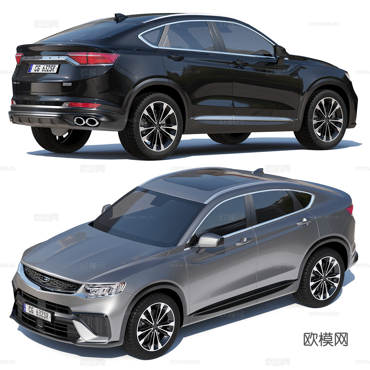 吉利和哈弗汽车组合3d模型