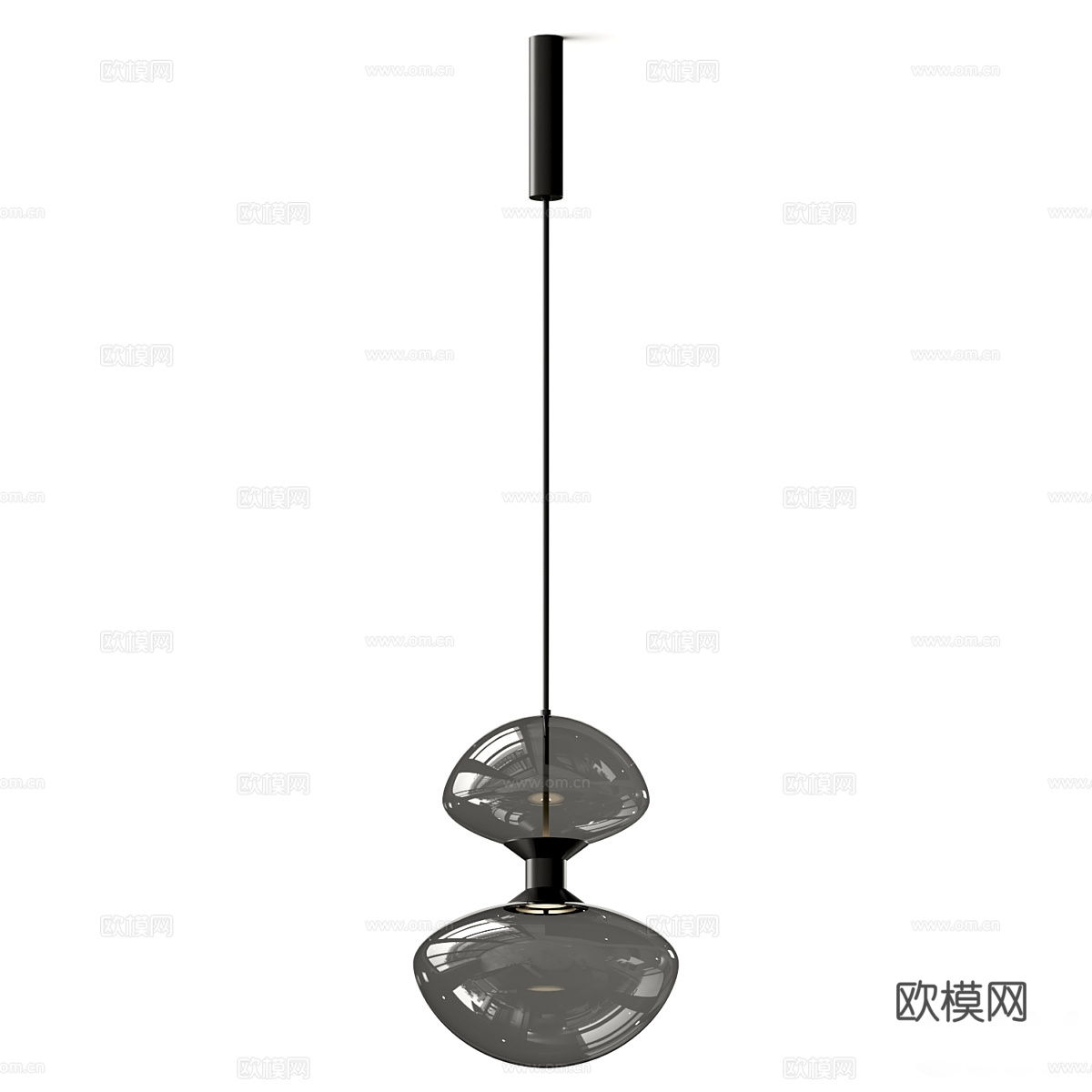 现代意式轻奢玻璃装饰吊灯3d模型