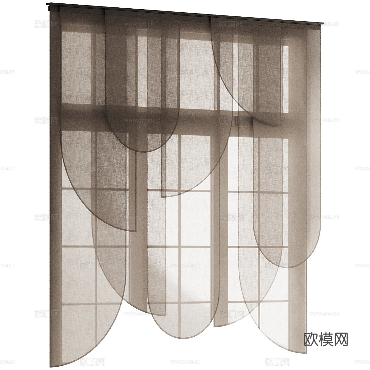 新中式布艺卷帘 罗马帘3d模型